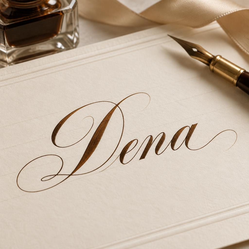 "Dena" — Cursive Calligraphy | AI Text Effect Generator