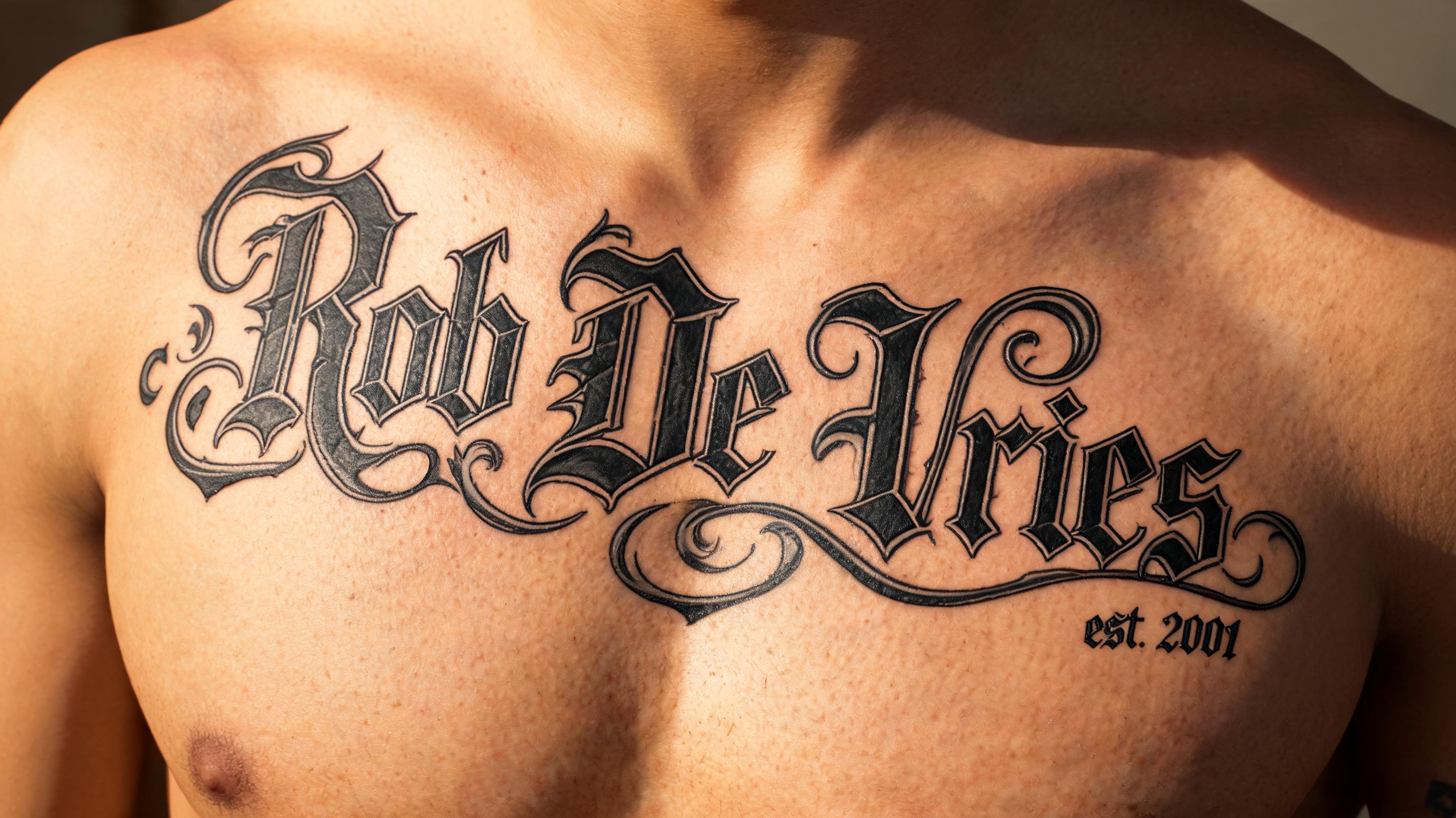 "Rob De Vries" — Tattoo | AI Text Effect Generator