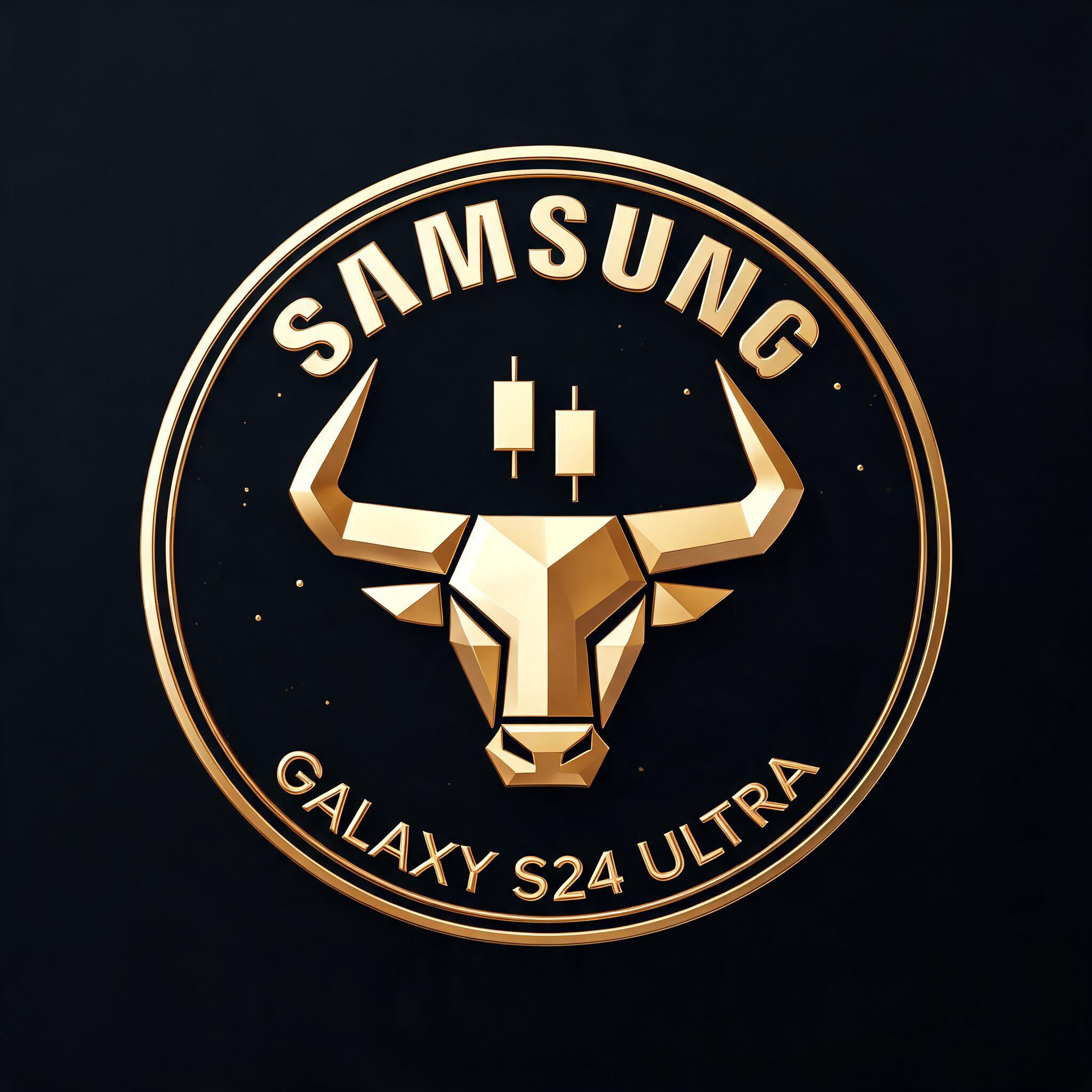 "SAMSUNG
Galaxy S24 Ultra" — 3d bold gold text effect