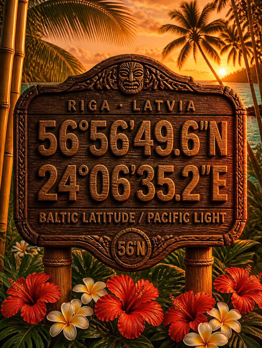 56°56'49.6"N
24°06'35.2"E
RIGA · LATVIA
BALTIC LATITUDE / PACIFIC LIGHT
56°N