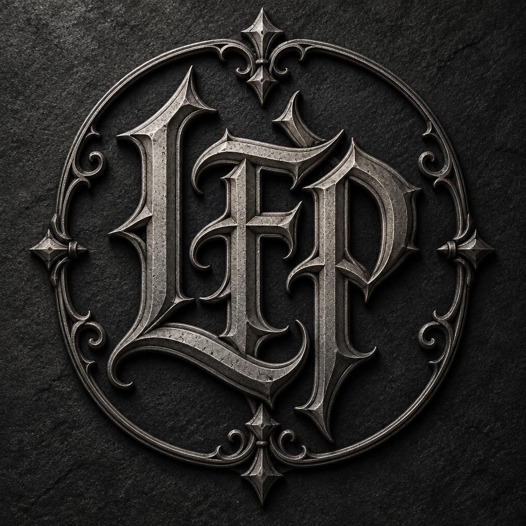 "LFP" — Peltre Grabado | AI Text Effect Generator
