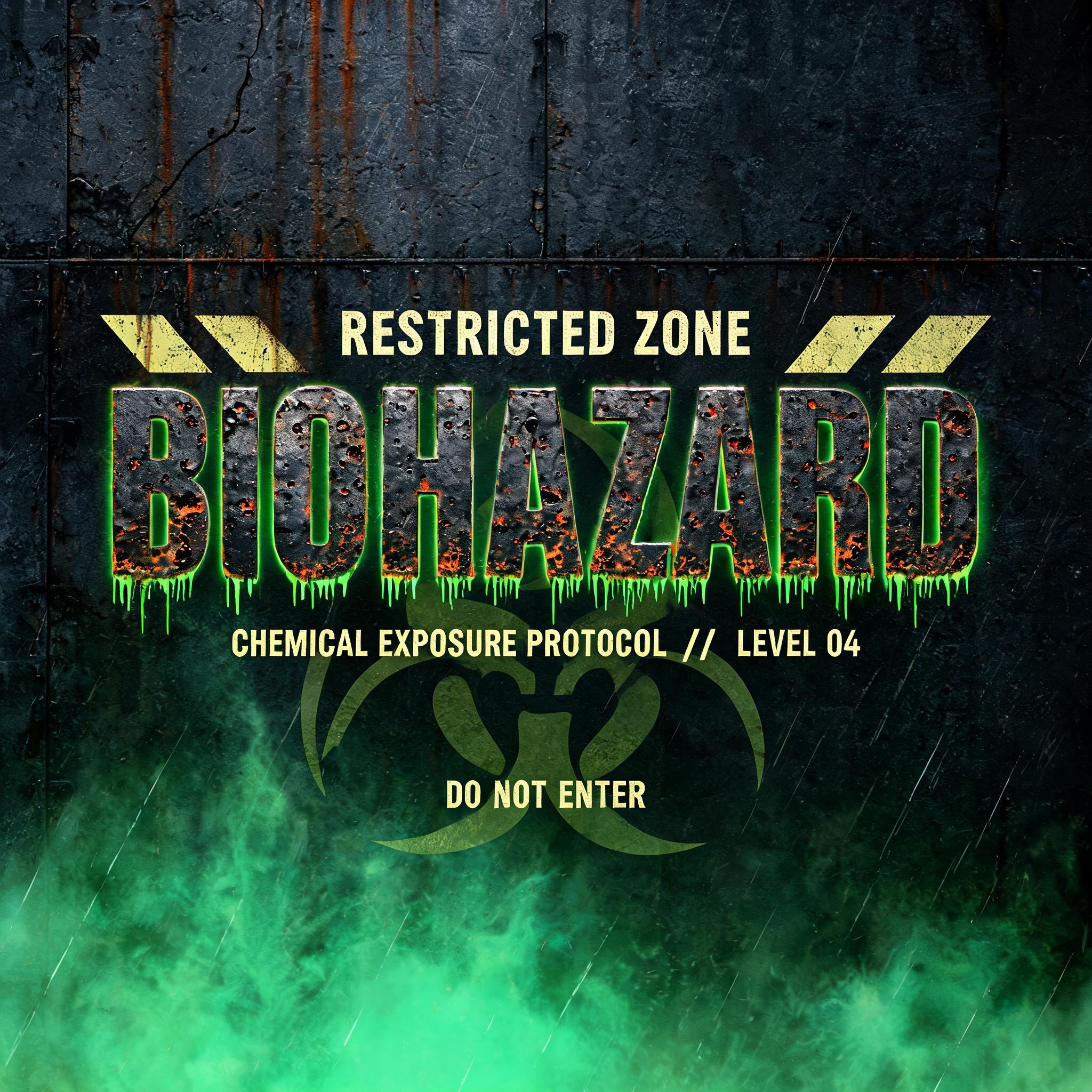 "Make me a toxic green title that says BIOHAZARD with corroded edges" — Cyberpunk Acid Rain text effect