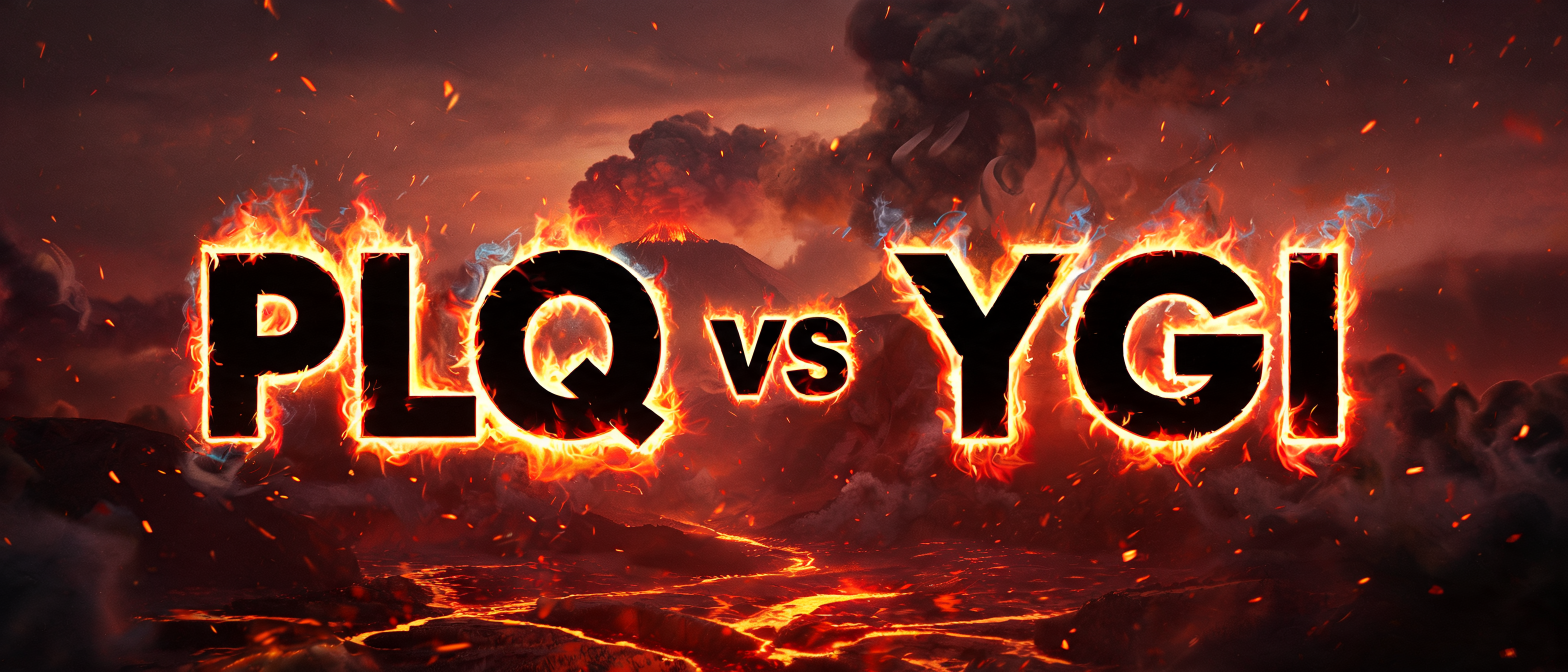 "PLQ vs YGI" — Fire Smoke | AI Text Effect Generator