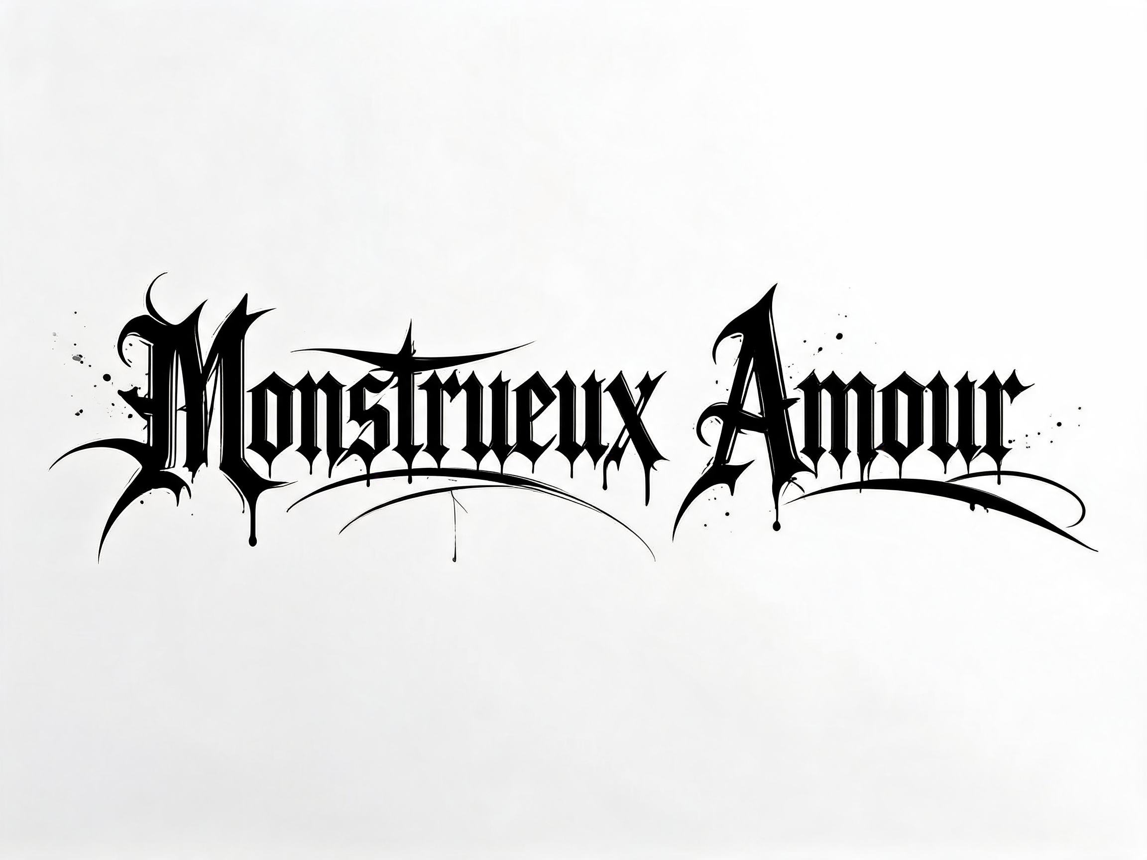 "Monstrueux Amour" —  text effect