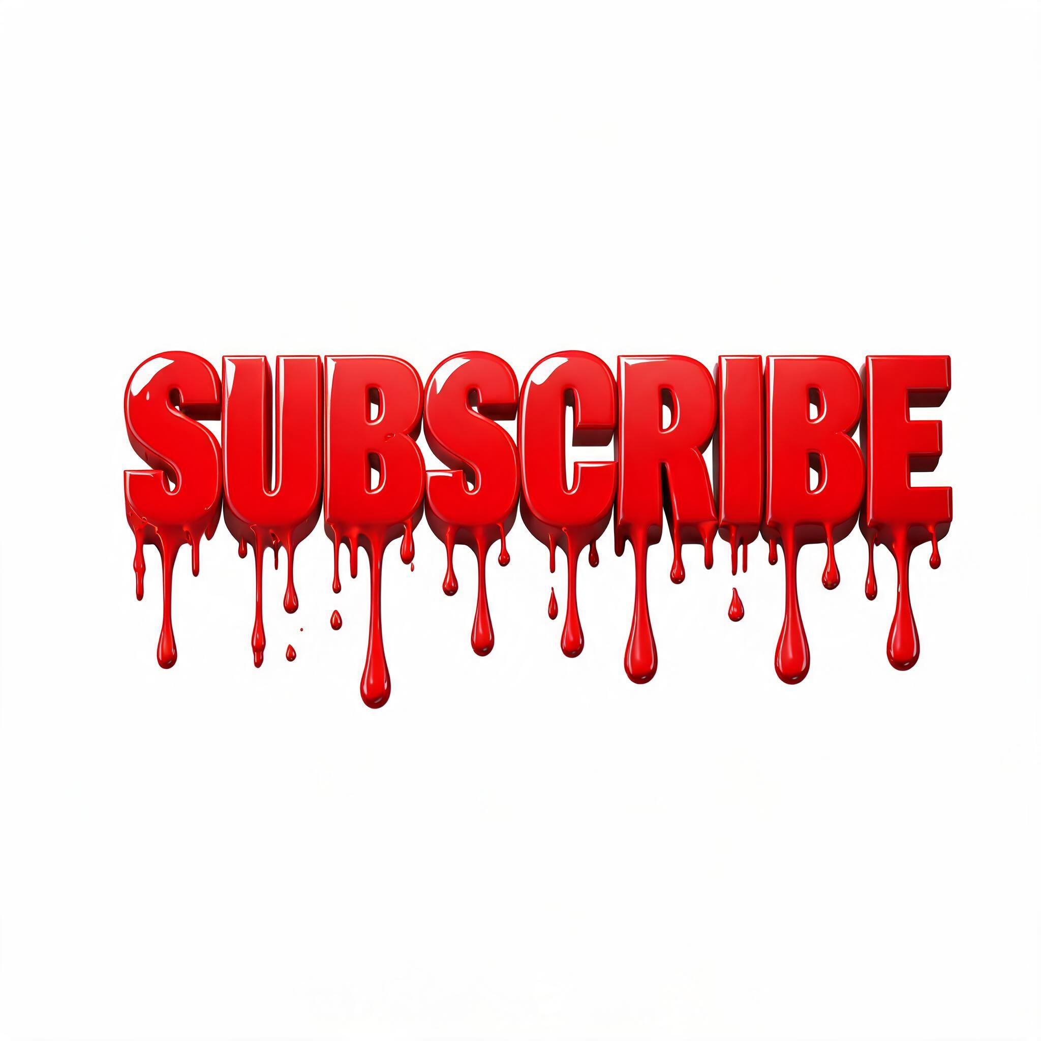 "make a subscirbe text with no background and red" — Drip Font | AI Text Effect Generator