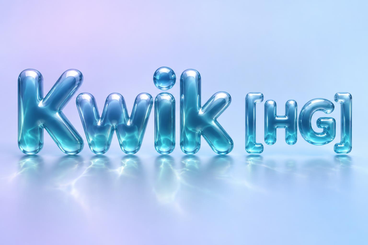 "Kwik [HG]" — Glass Liquid | AI Text Effect Generator