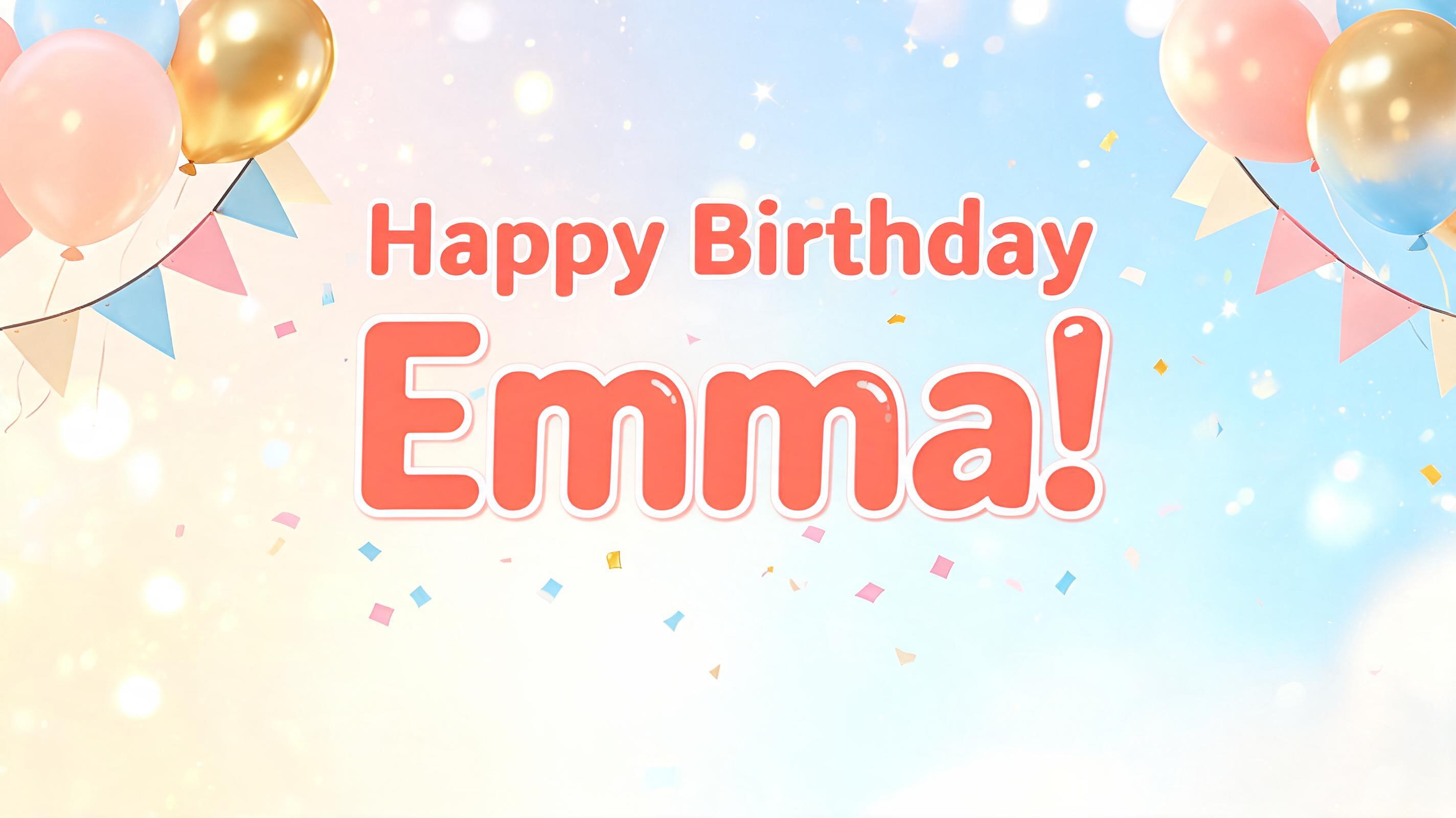 "Happy Birthday Emma!" — Birthday | AI Text Effect Generator