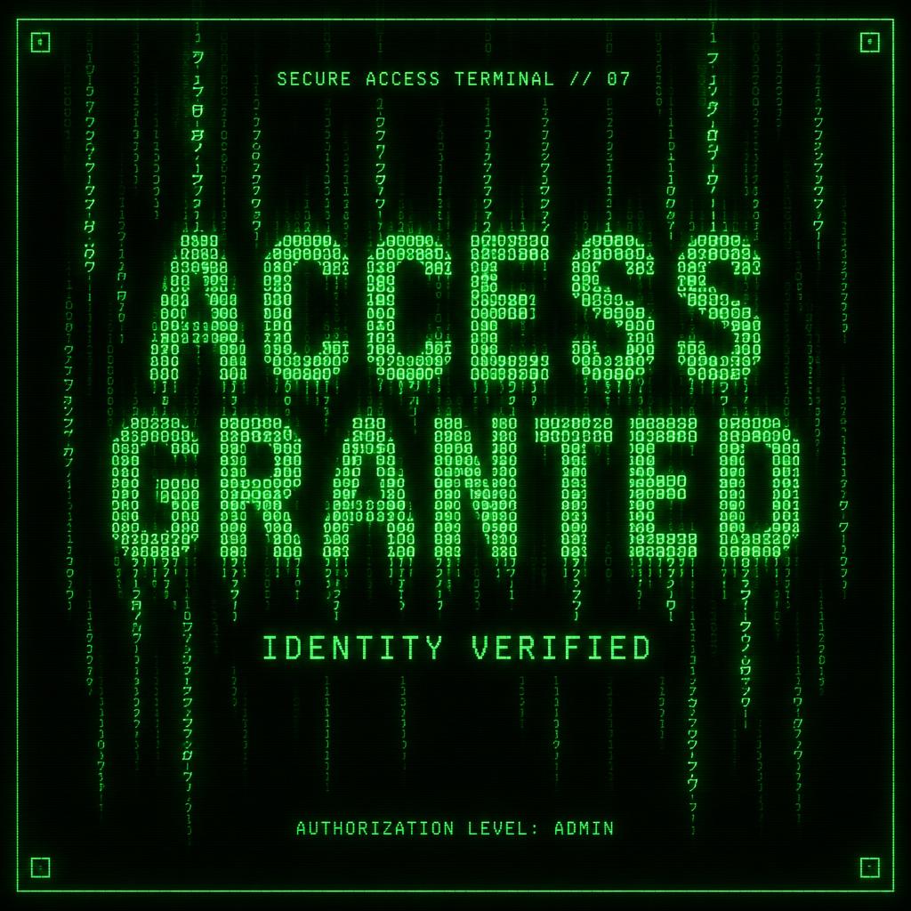 ACCESS GRANTED
IDENTITY VERIFIED
SECURE ACCESS TERMINAL // 07
AUTHORIZATION LEVEL: ADMIN