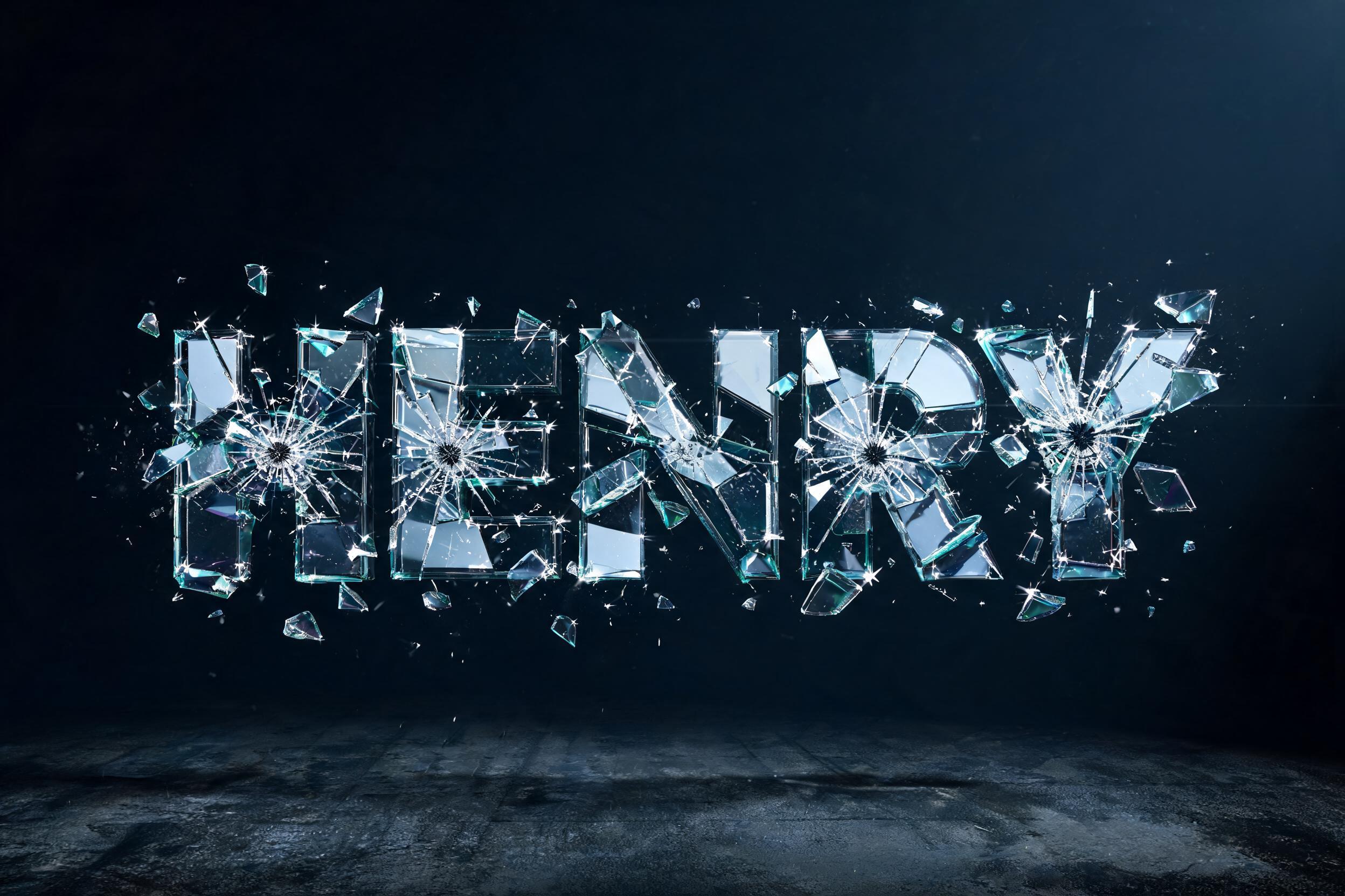 "Henry" — Glass Broken | AI Text Effect Generator