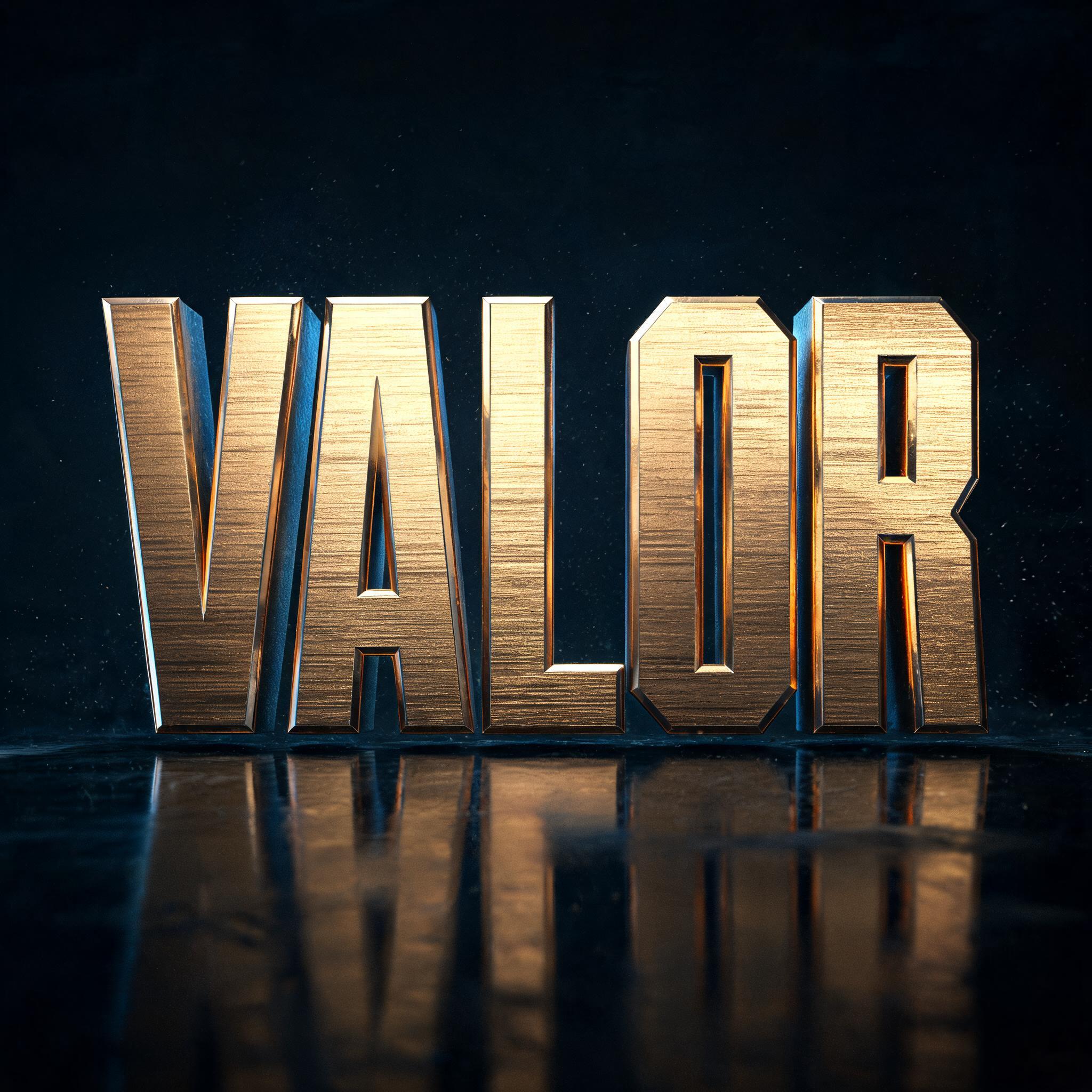 "VALOR" — Metallic | AI Text Effect Generator