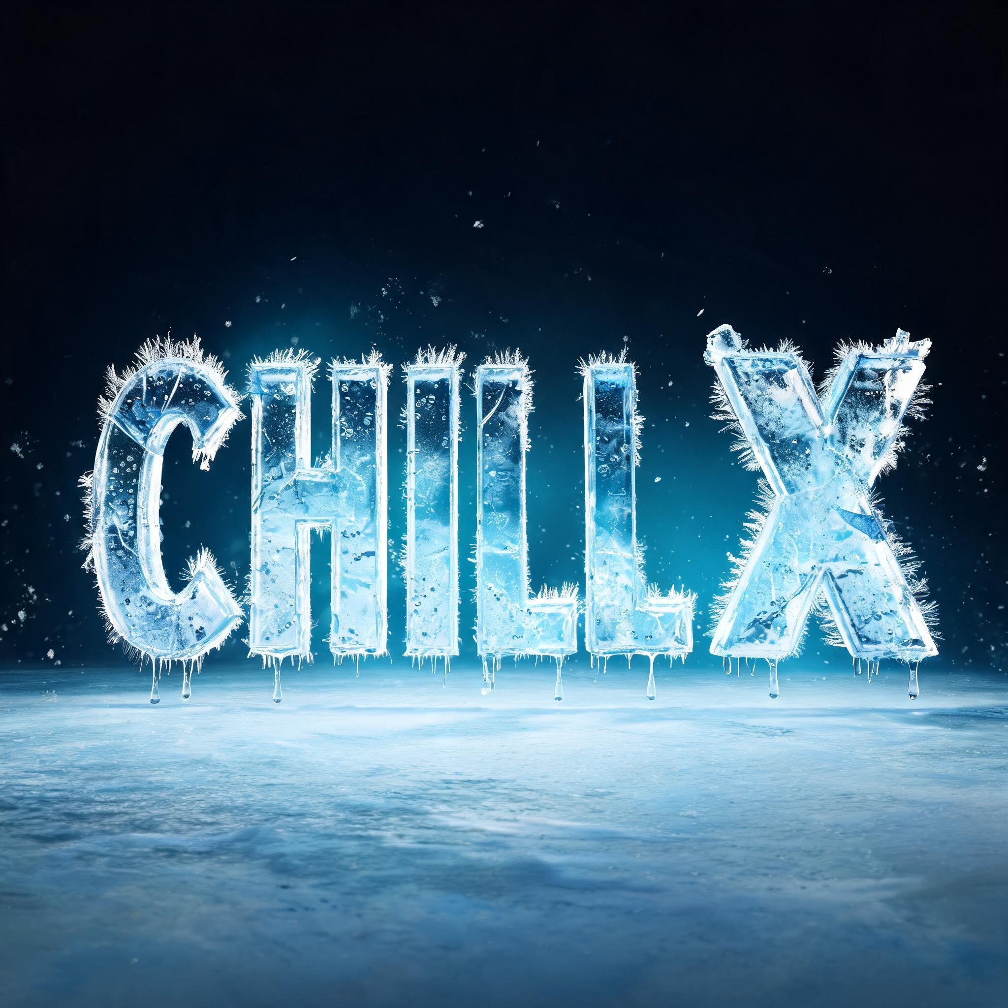"CHILL  X" — Ice Crystal | AI Text Effect Generator