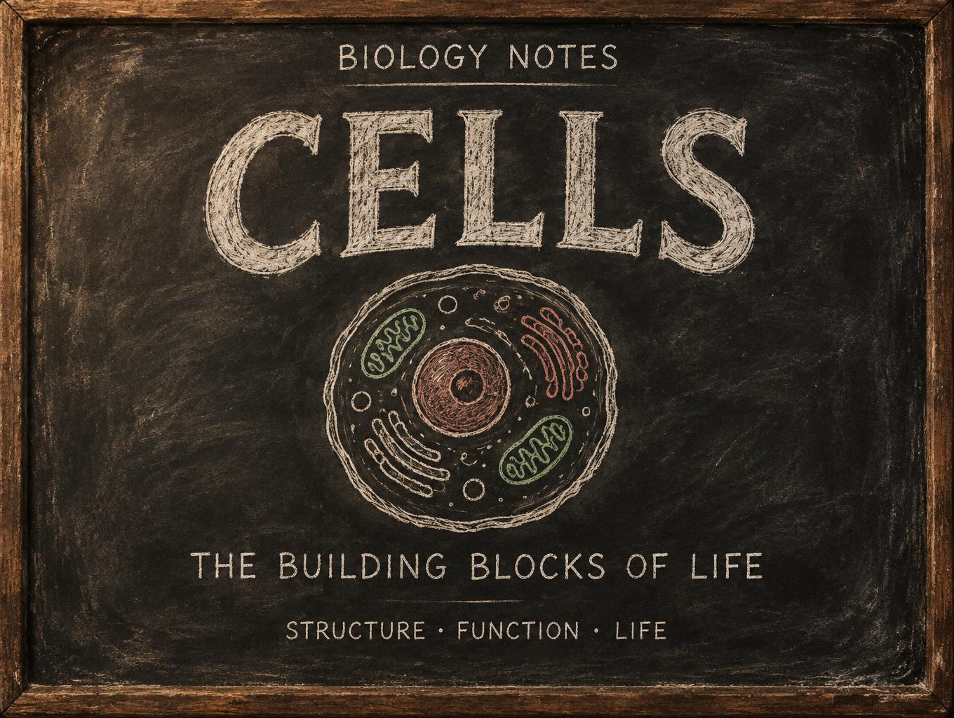"CELLS
BIOLOGY NOTES
THE BUILDING BLOCKS OF LIFE
STRUCTURE · FUNCTION · LIFE" — Vintage | AI Text Effect Generator