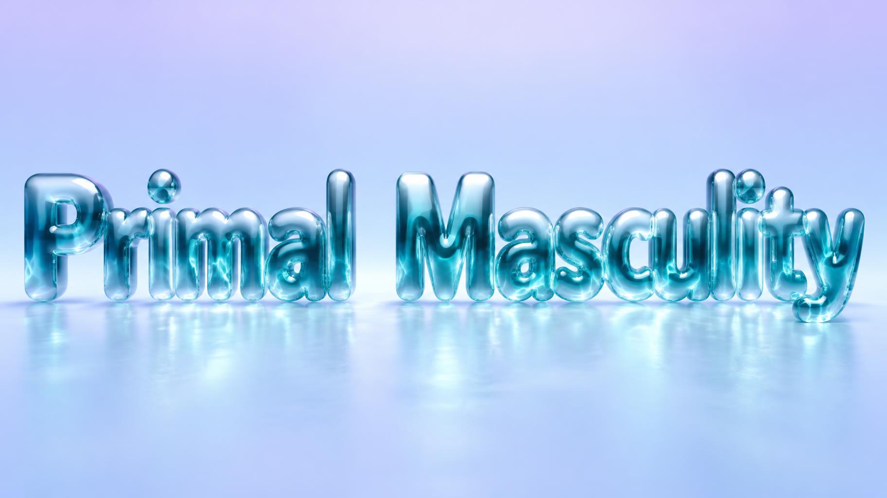 "Primal  Masculity" — Glass Liquid | AI Text Effect Generator