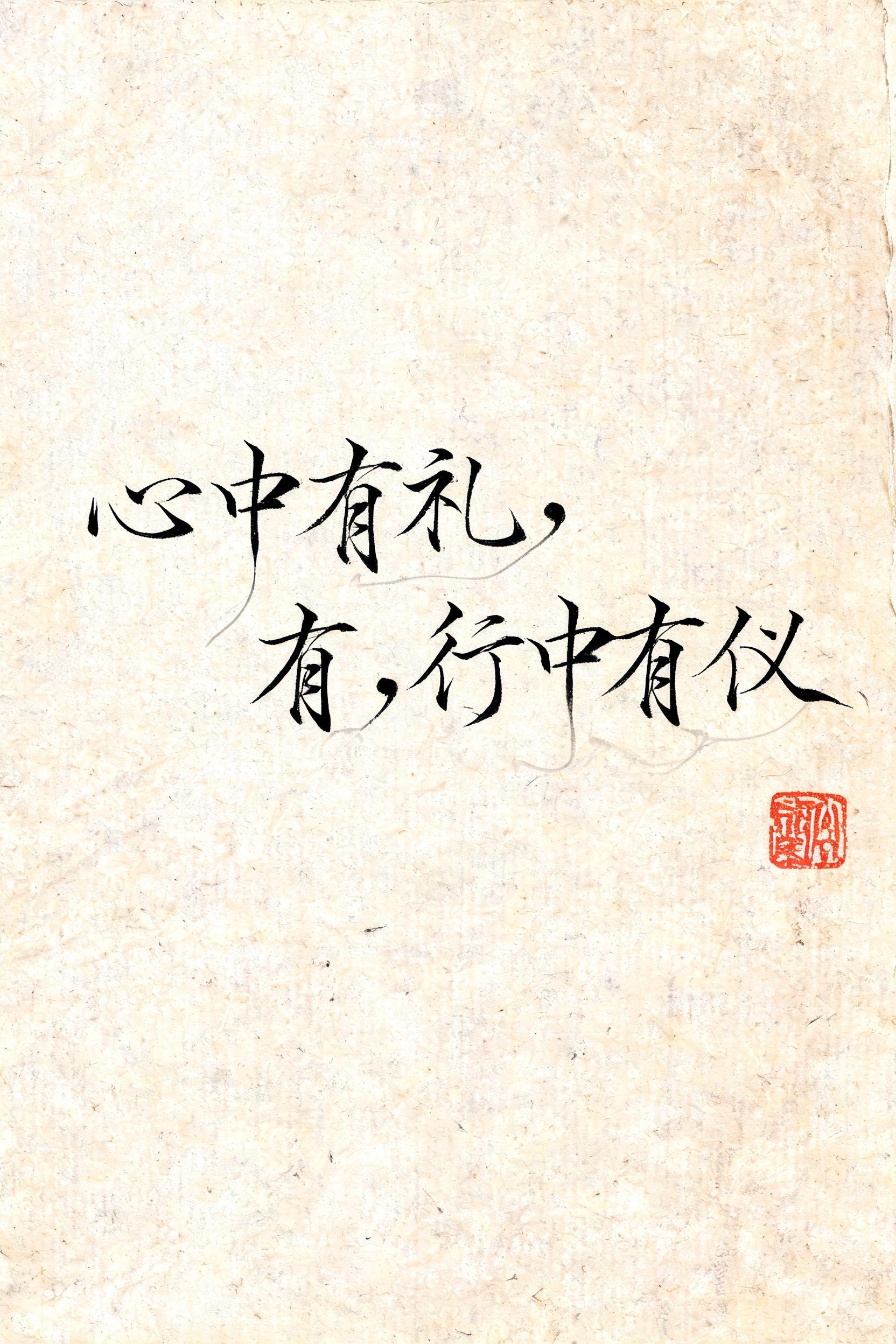 "心中有礼，行中有仪" — Brush Chinese Ink | AI Text Effect Generator