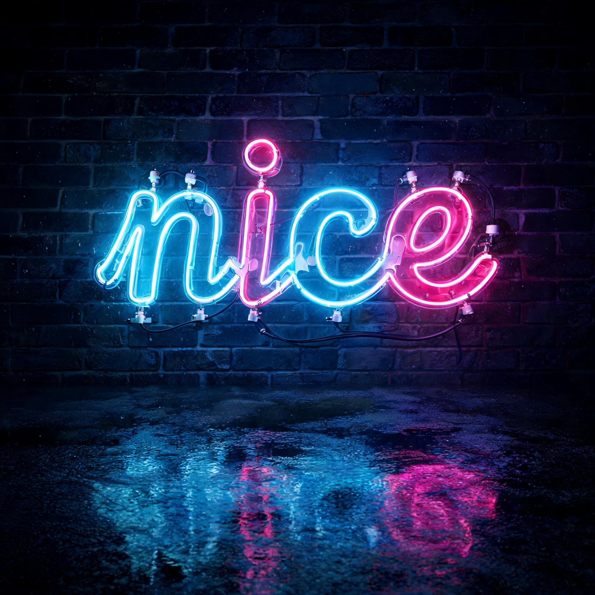 "nice" — Neon Glow | AI Text Effect Generator