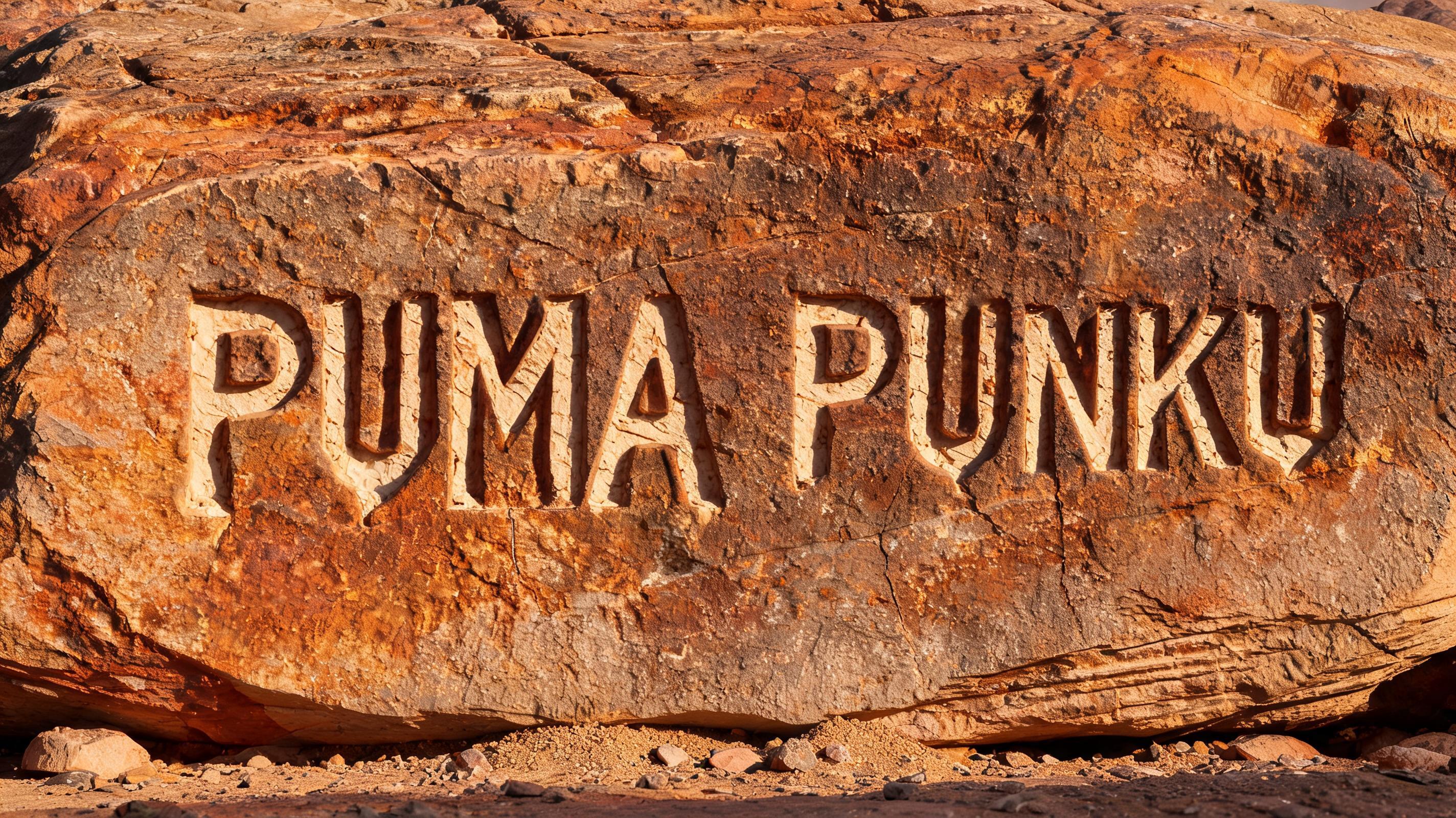 "PUMA PUNKU" — Sand Stone text effect