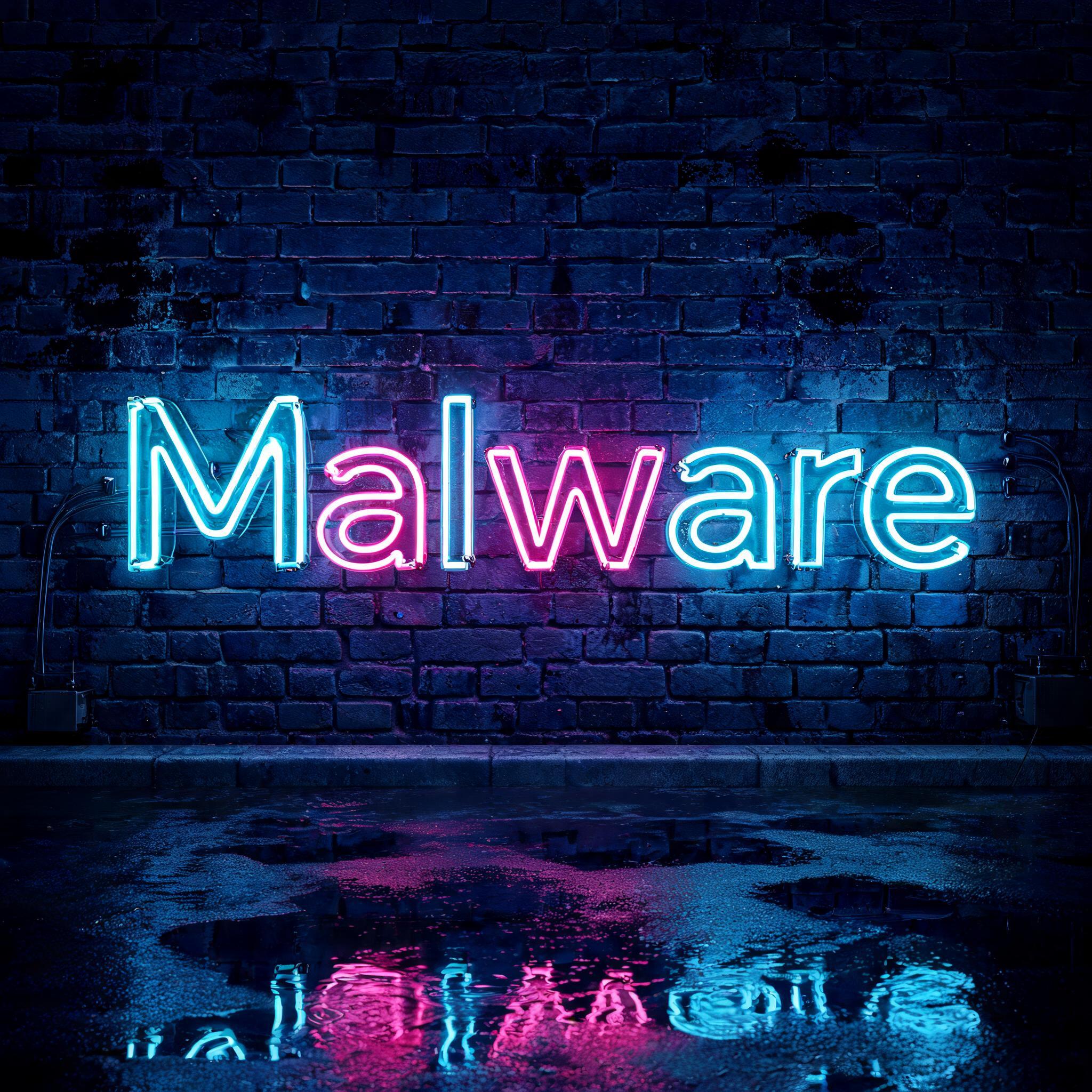 "Malware" — Neon Glow | AI Text Effect Generator