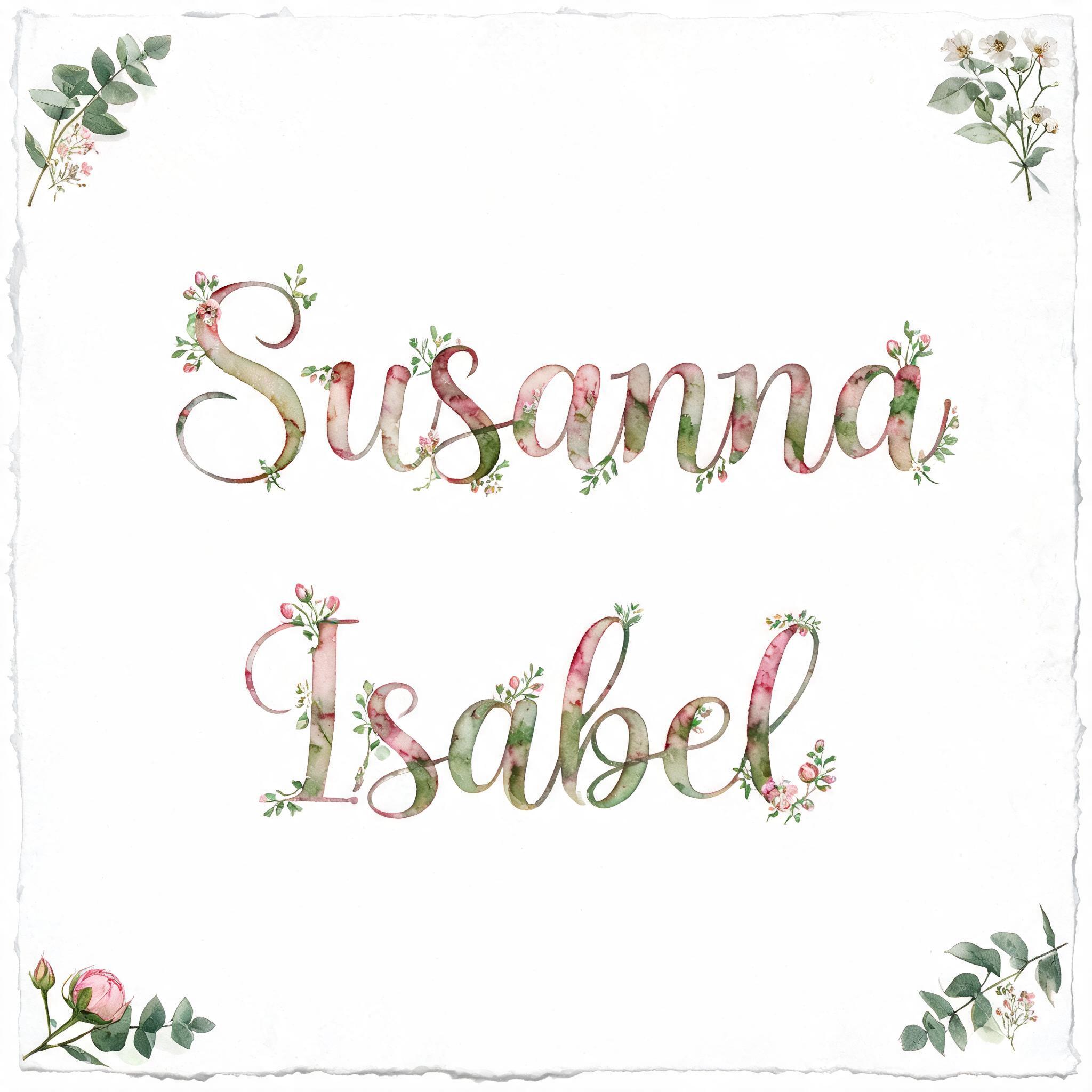 "Susanna Isabel" — Watercolor | AI Text Effect Generator