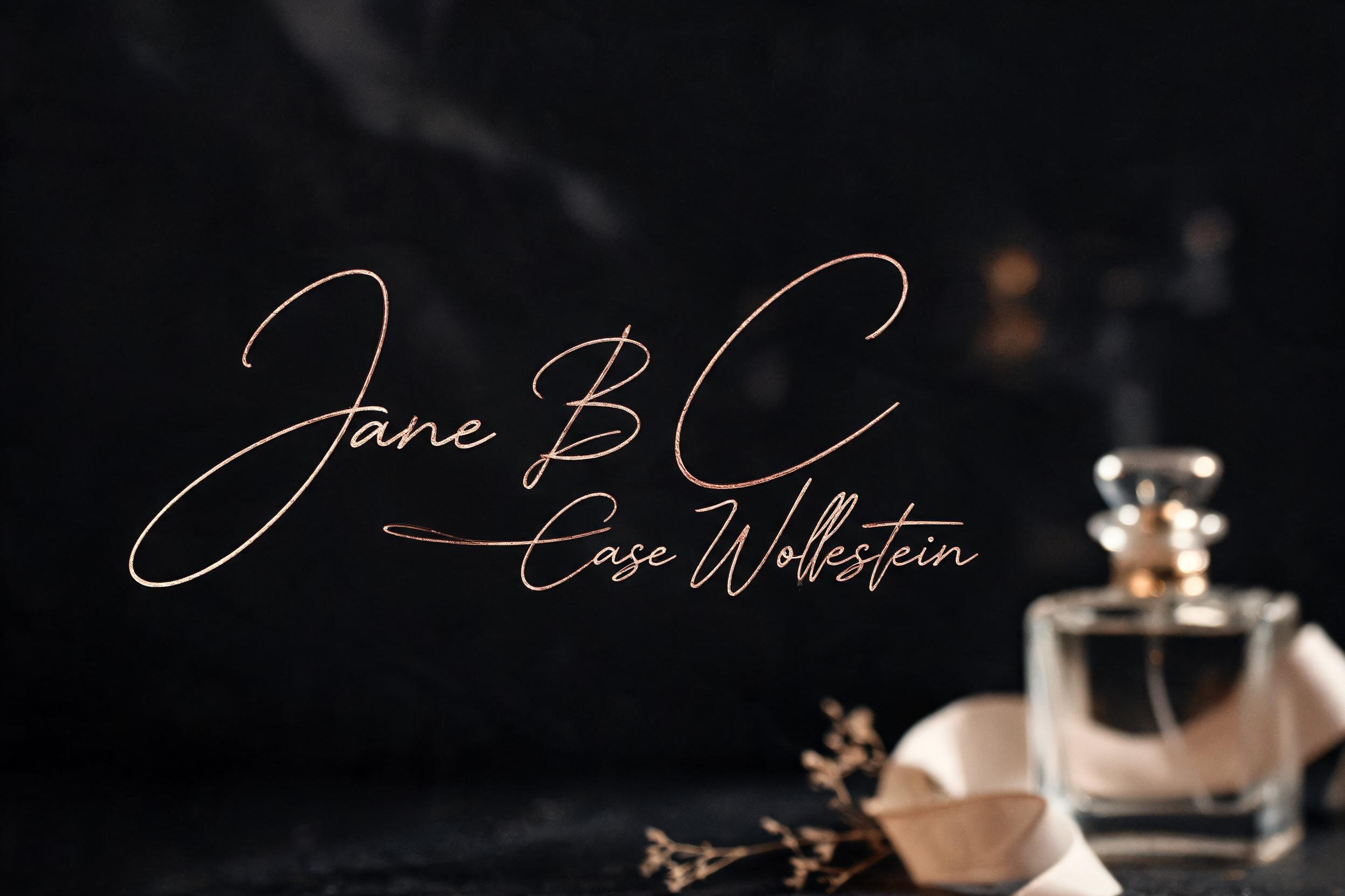 "Jane B Case Wollstein" — Elegant Script | AI Text Effect Generator
