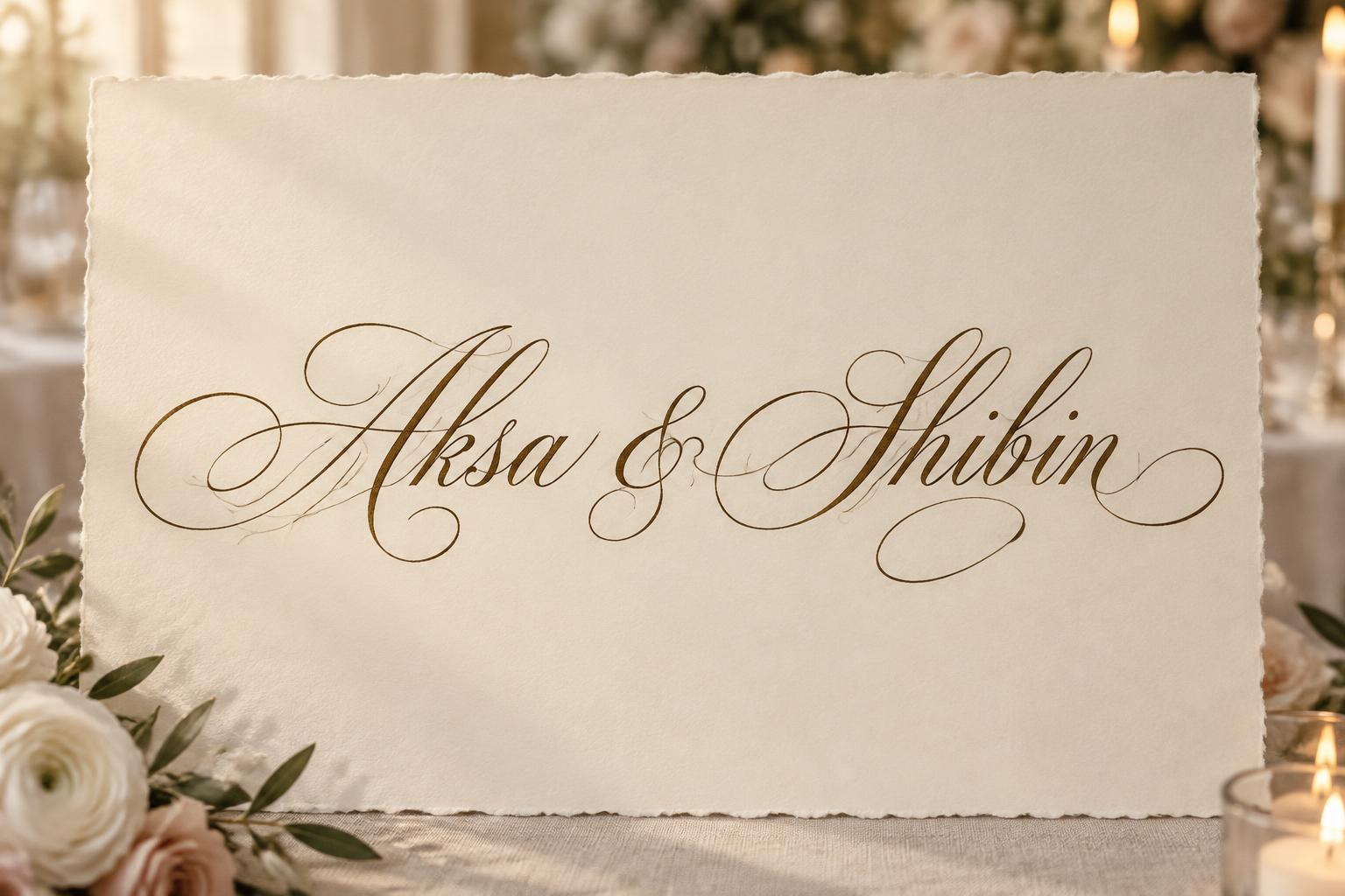 "Aksa & Shibin" —  | AI Text Effect Generator