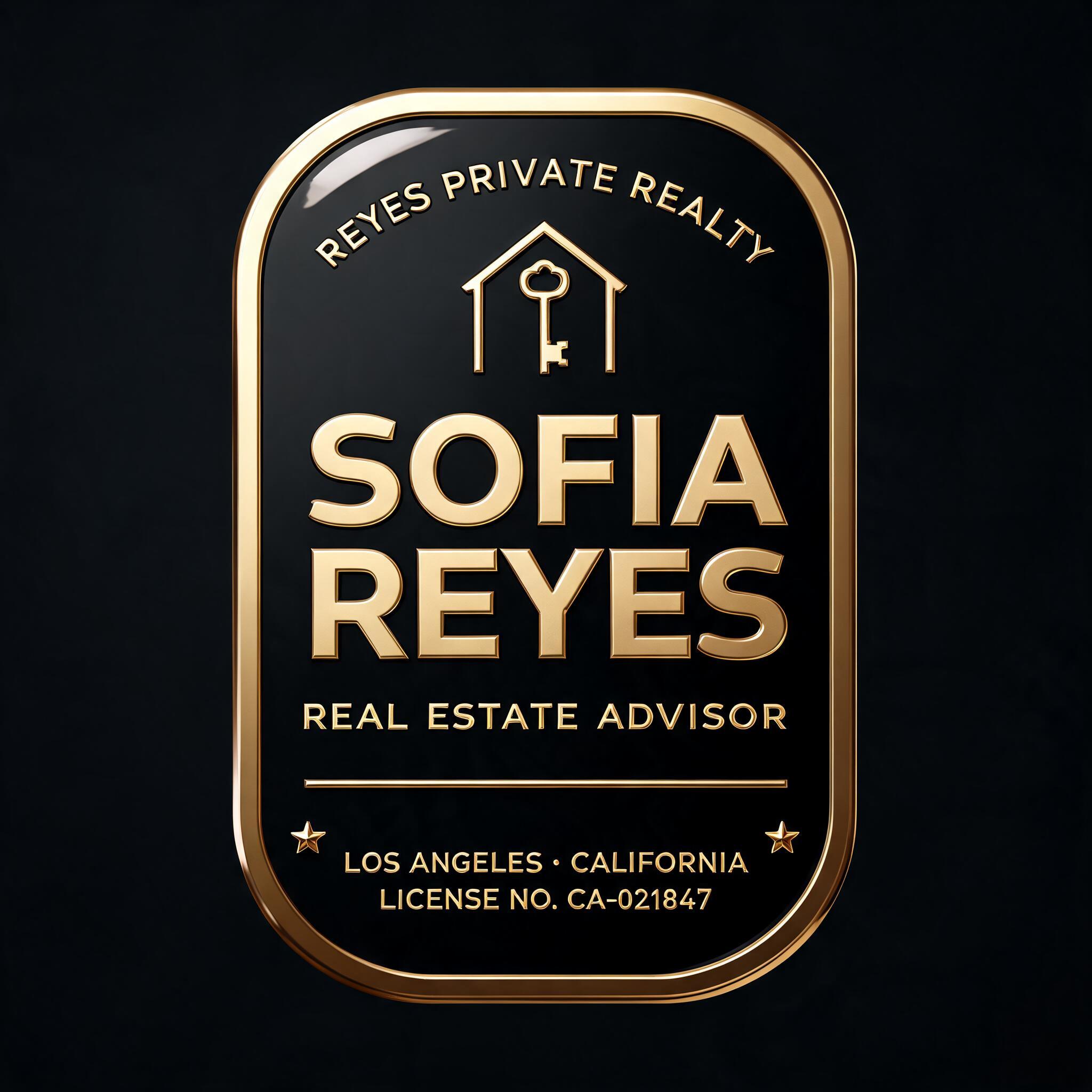 SOFIA REYES
REAL ESTATE ADVISOR
REYES PRIVATE REALTY
LOS ANGELES · CALIFORNIA
LICENSE NO. CA-021847