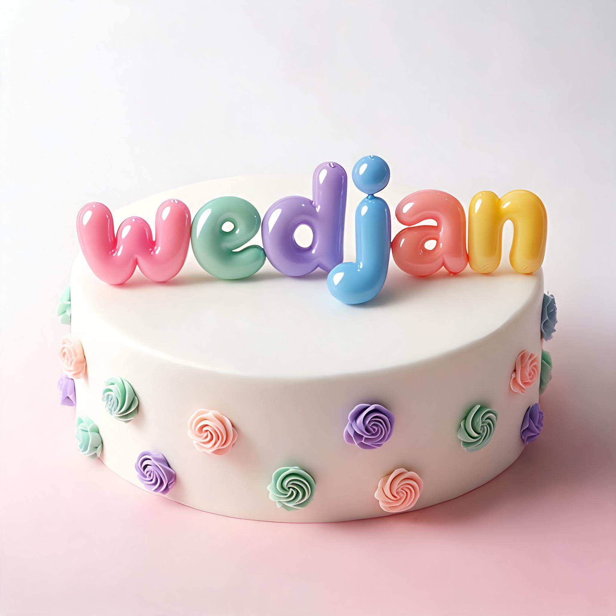 "wedjan" — 3d Bold Inflated | AI Text Effect Generator