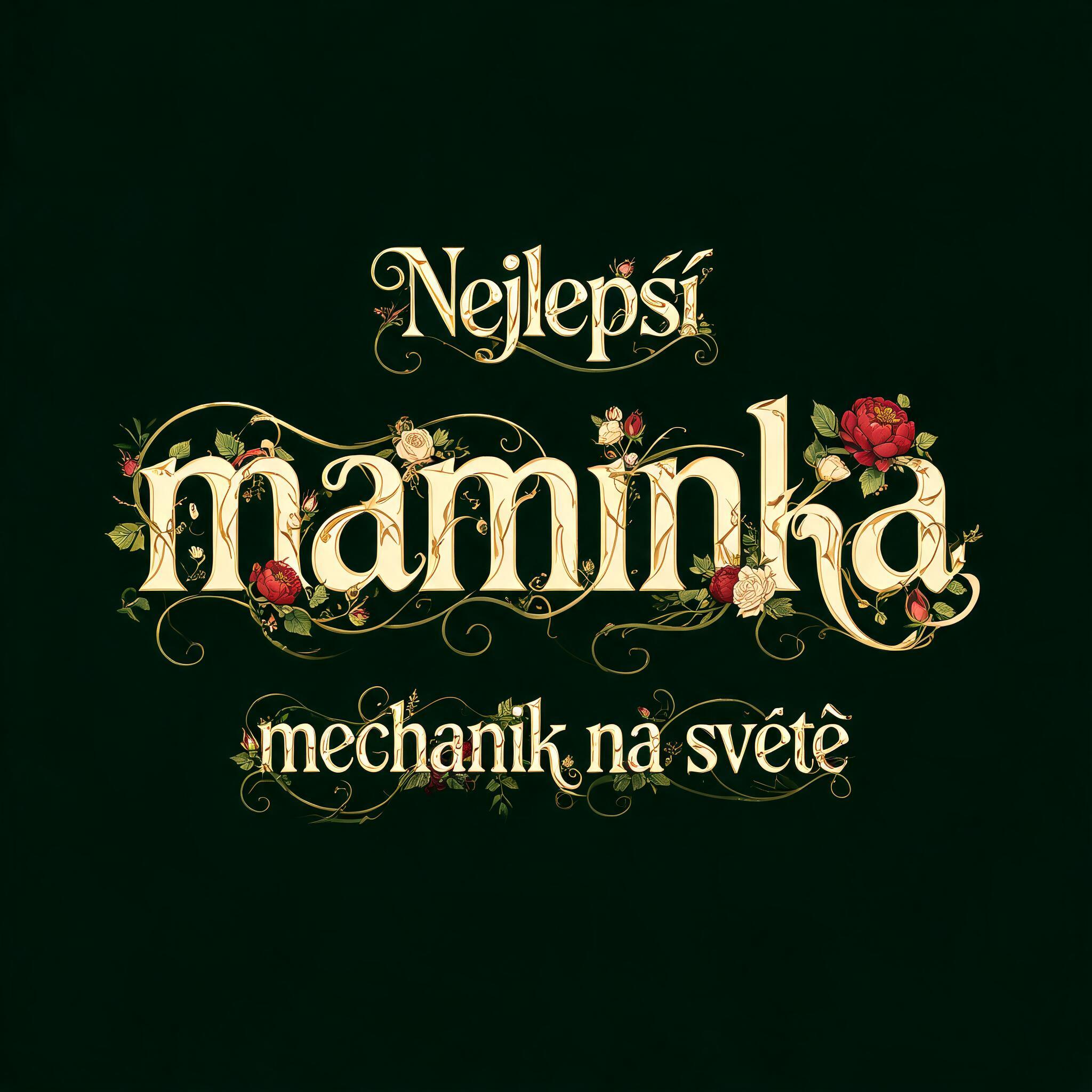 "Nejlepší maminkamechanik na světě" — Floral | AI Text Effect Generator