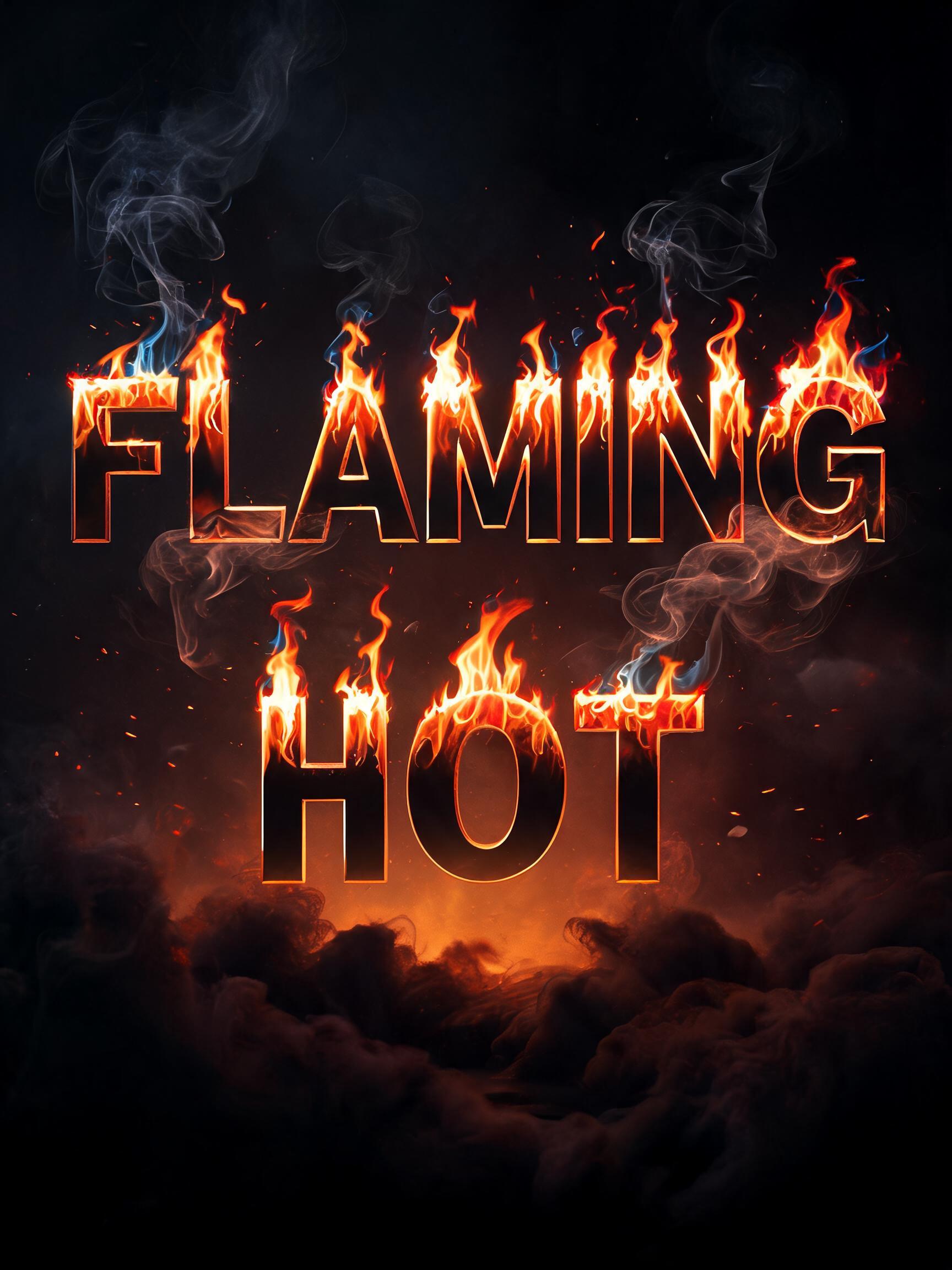 "Flaming hot" — Fire Smoke | AI Text Effect Generator