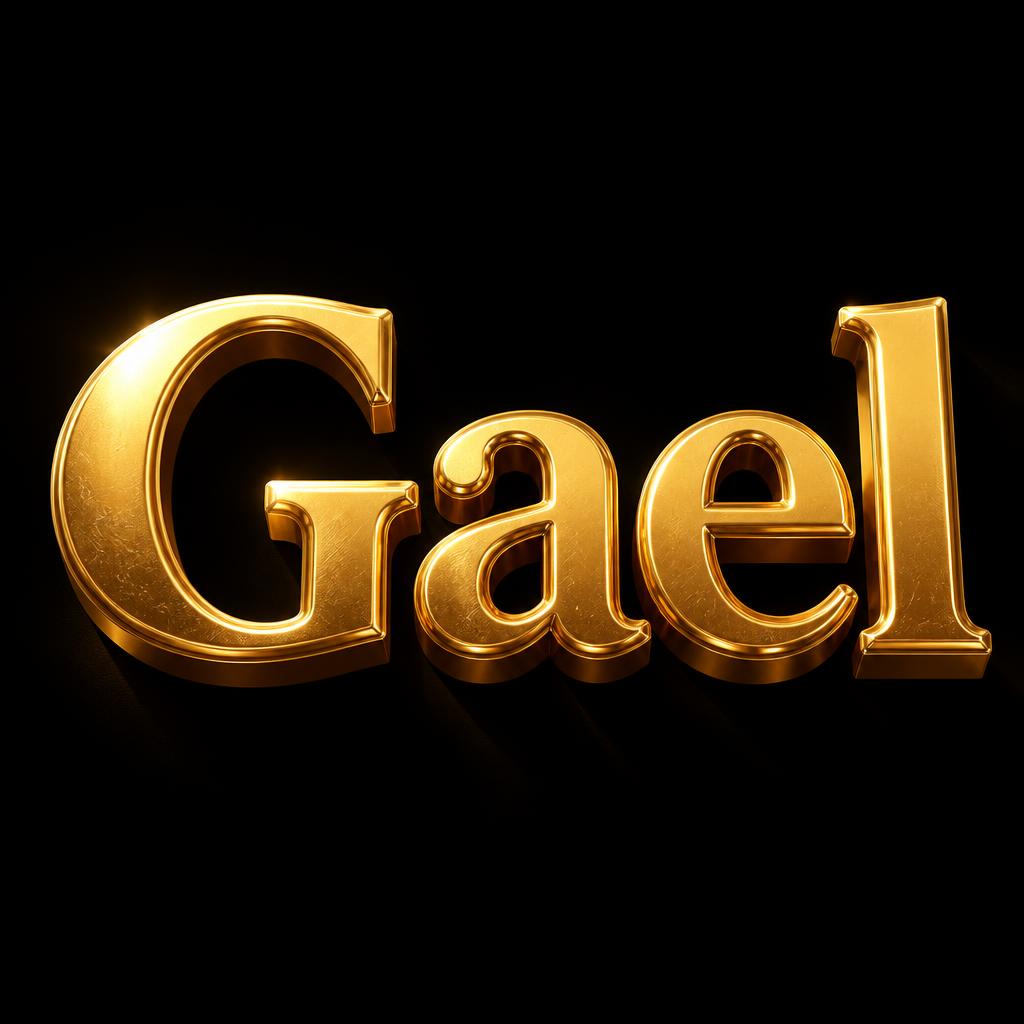 "Gael" — 3d Bold Gold | AI Text Effect Generator