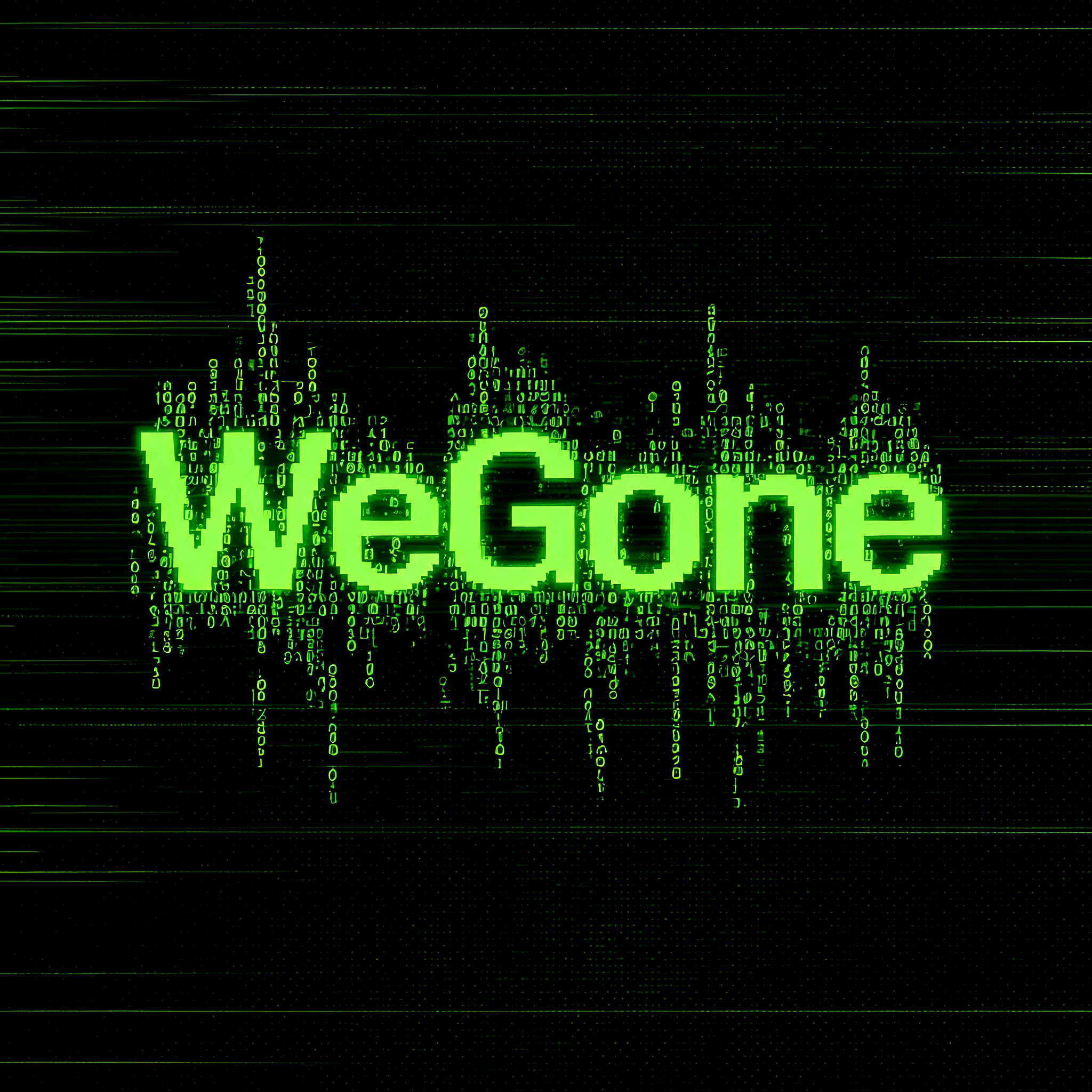 "WeGone" — Cyberpunk Data Stream | AI Text Effect Generator
