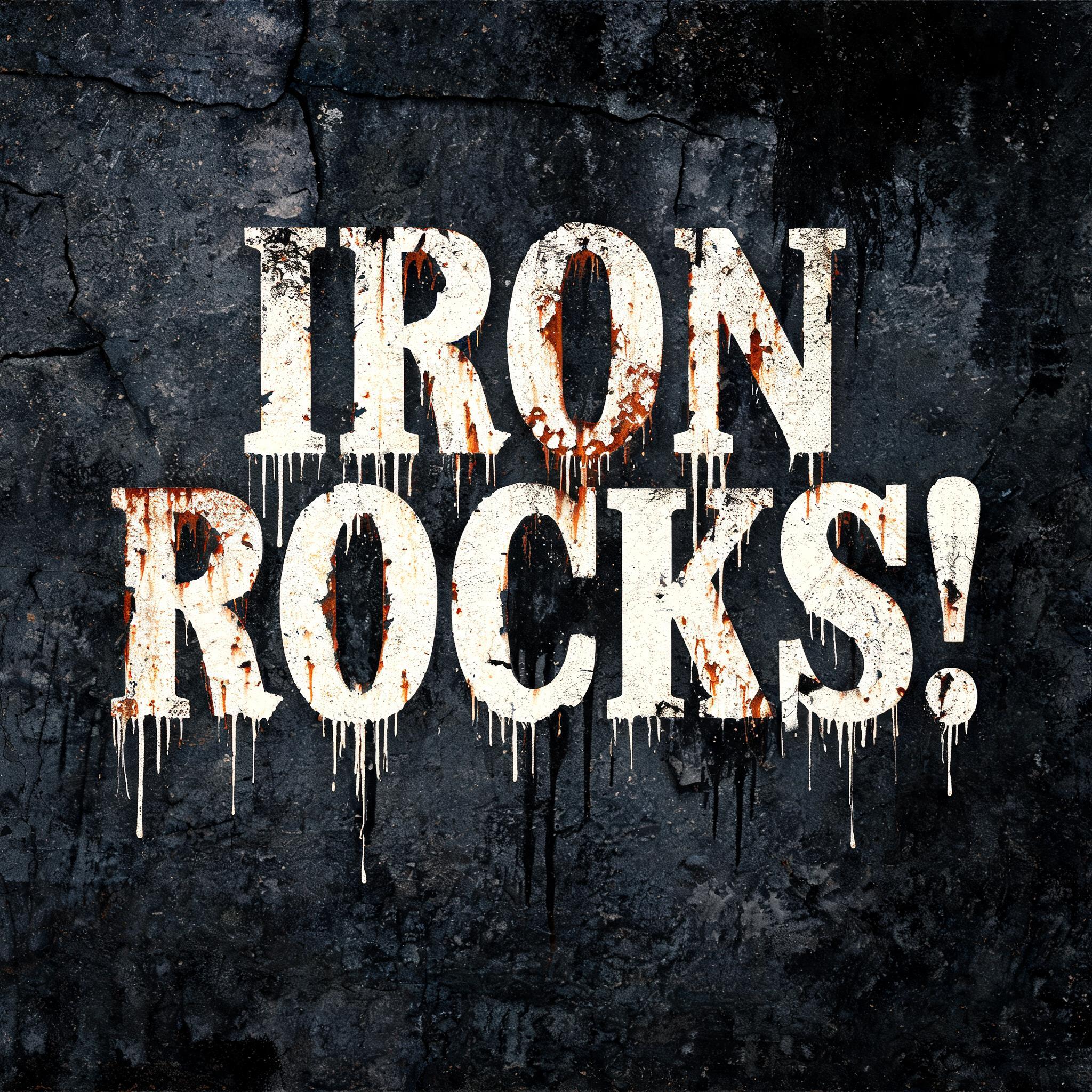 "Iron Rocks!" — Vintage | AI Text Effect Generator