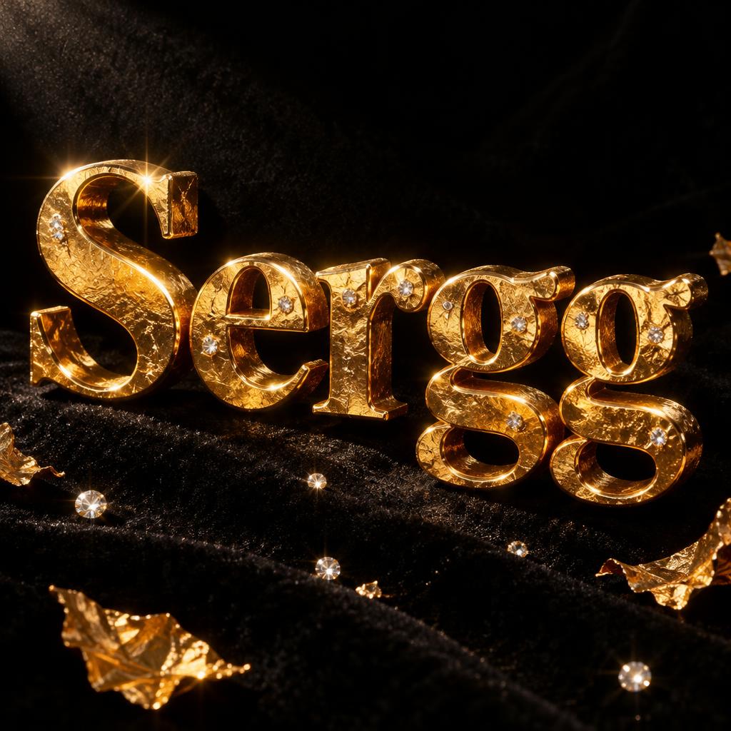 "Sergg" — Luxury Gold | AI Text Effect Generator