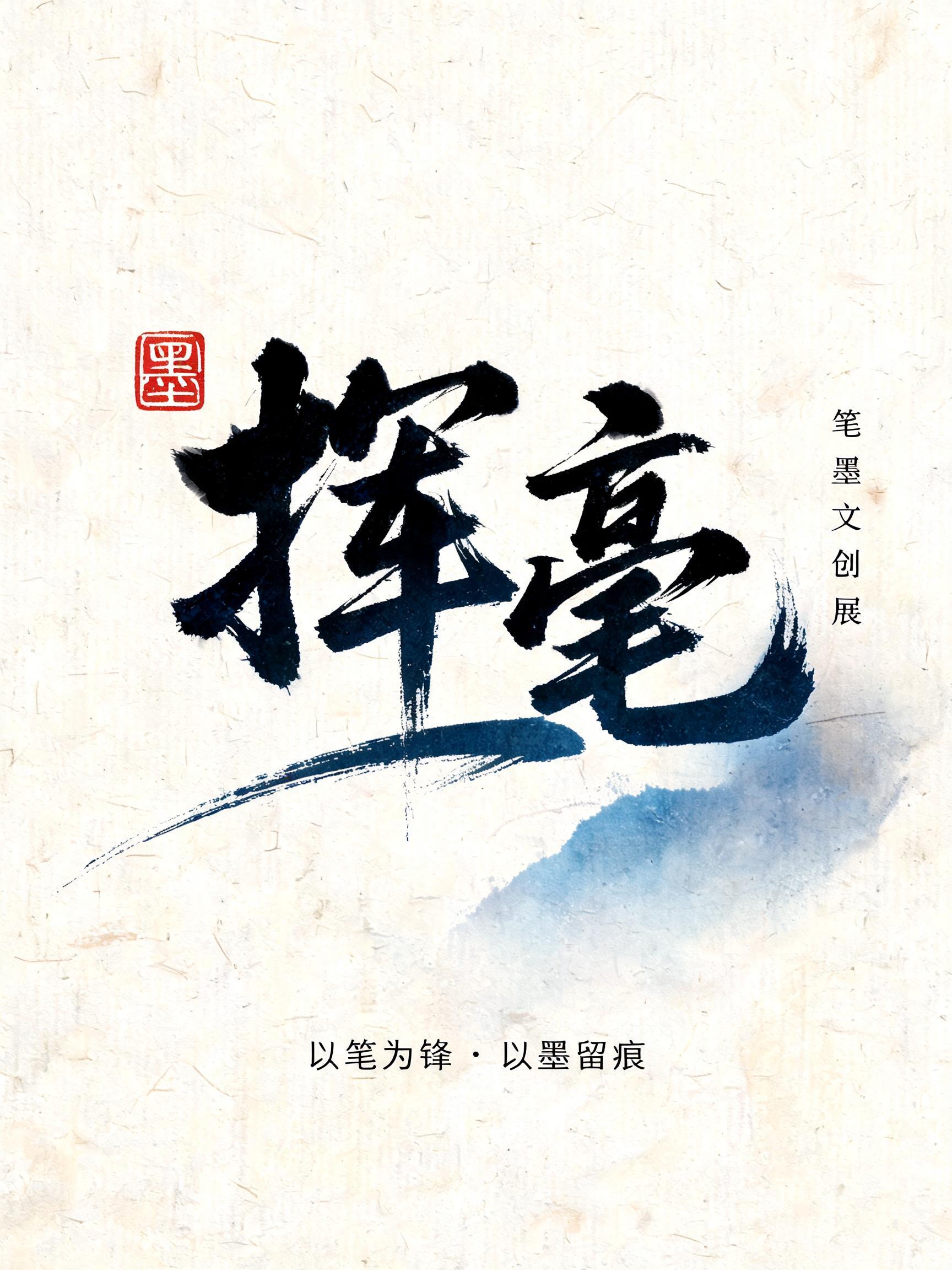 "帮我做笔刷字，写「挥毫」，给文创海报" — Brush Stroke | AI Text Effect Generator