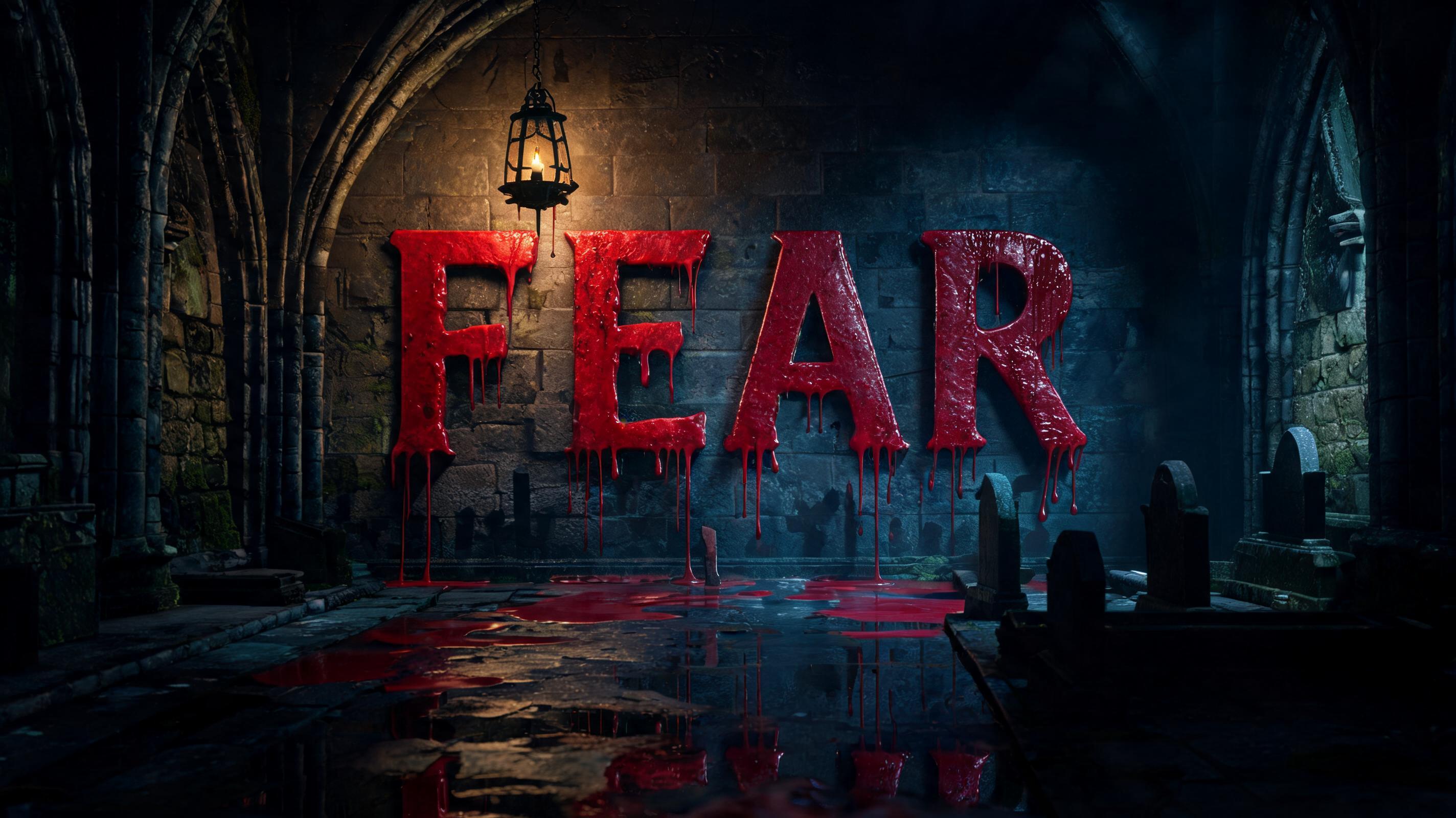 "FEAR" — Drip Font Blood | AI Text Effect Generator