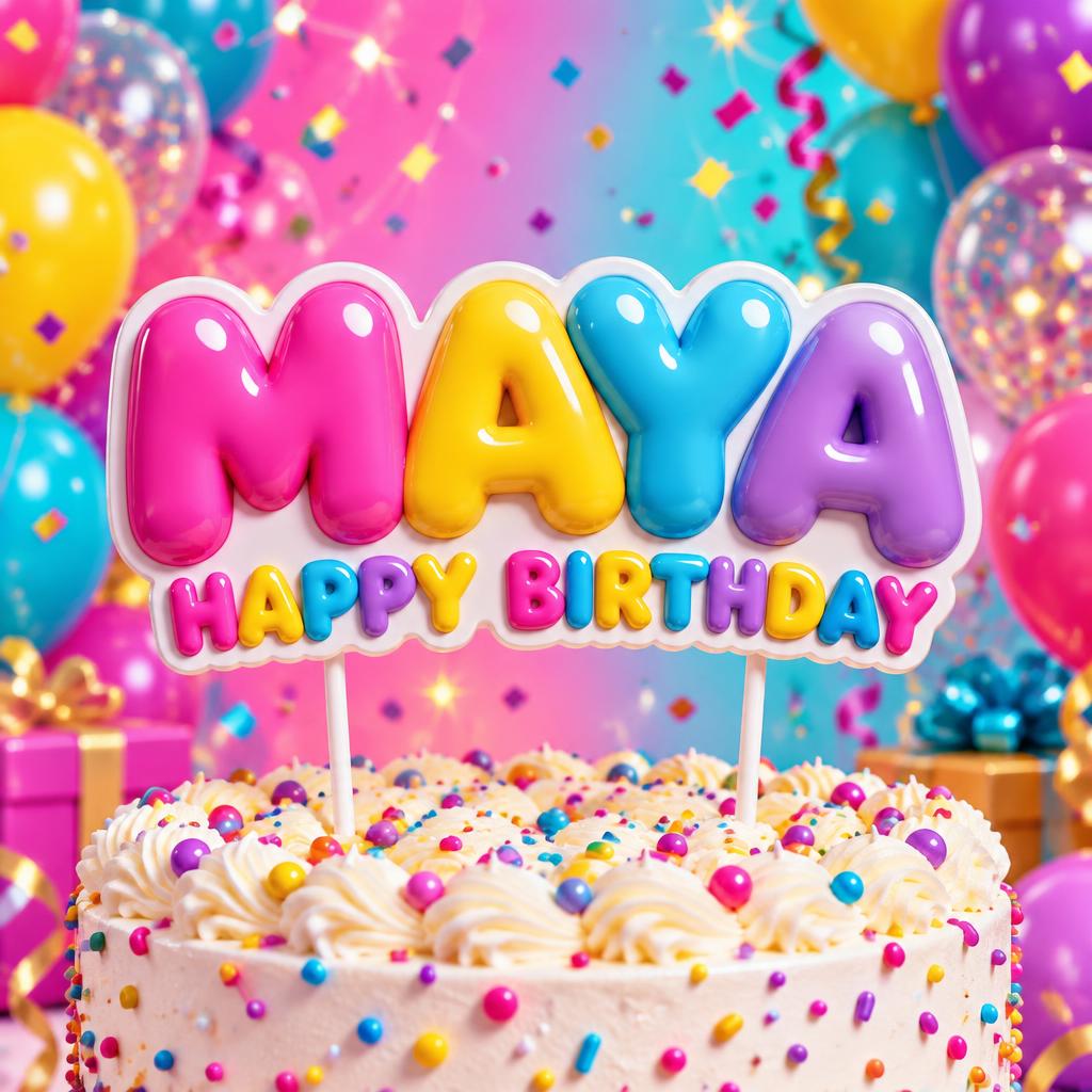 "MAYA
HAPPY BIRTHDAY" — Birthday | AI Text Effect Generator