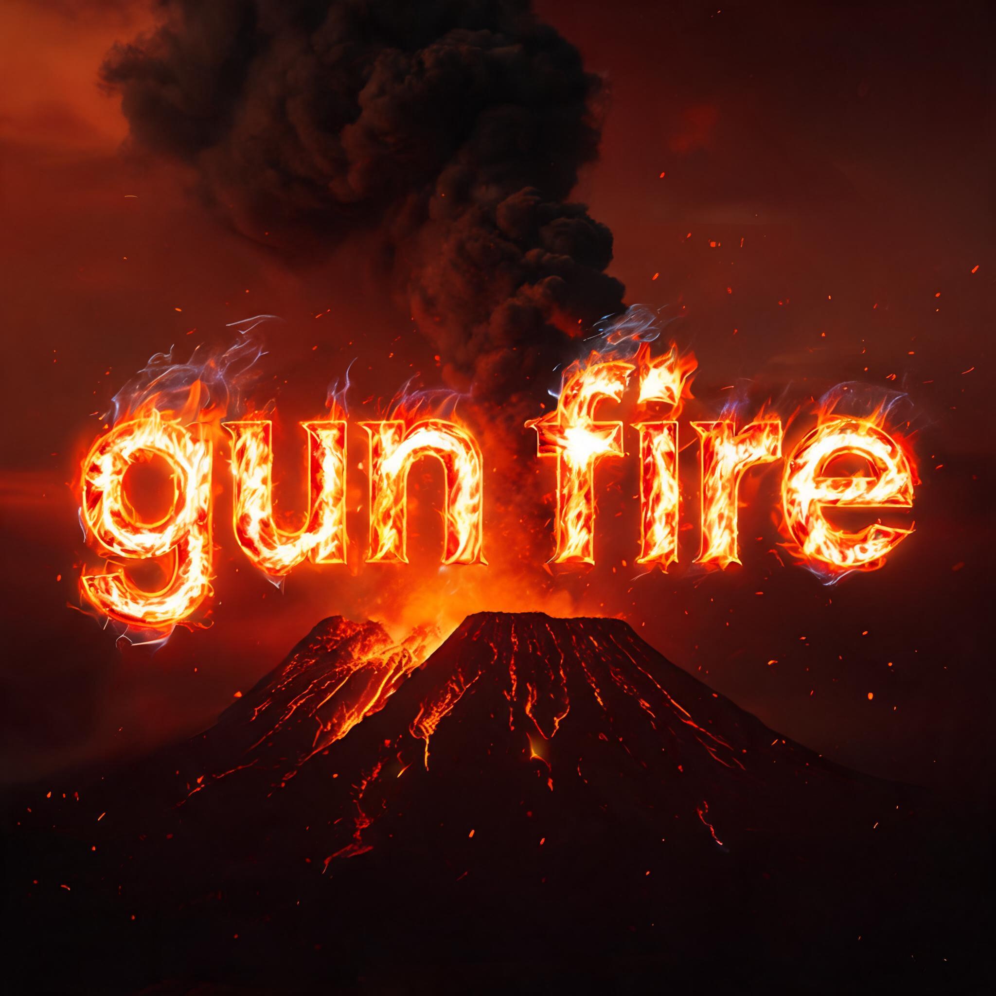 "gun fire" — Fire Smoke | AI Text Effect Generator