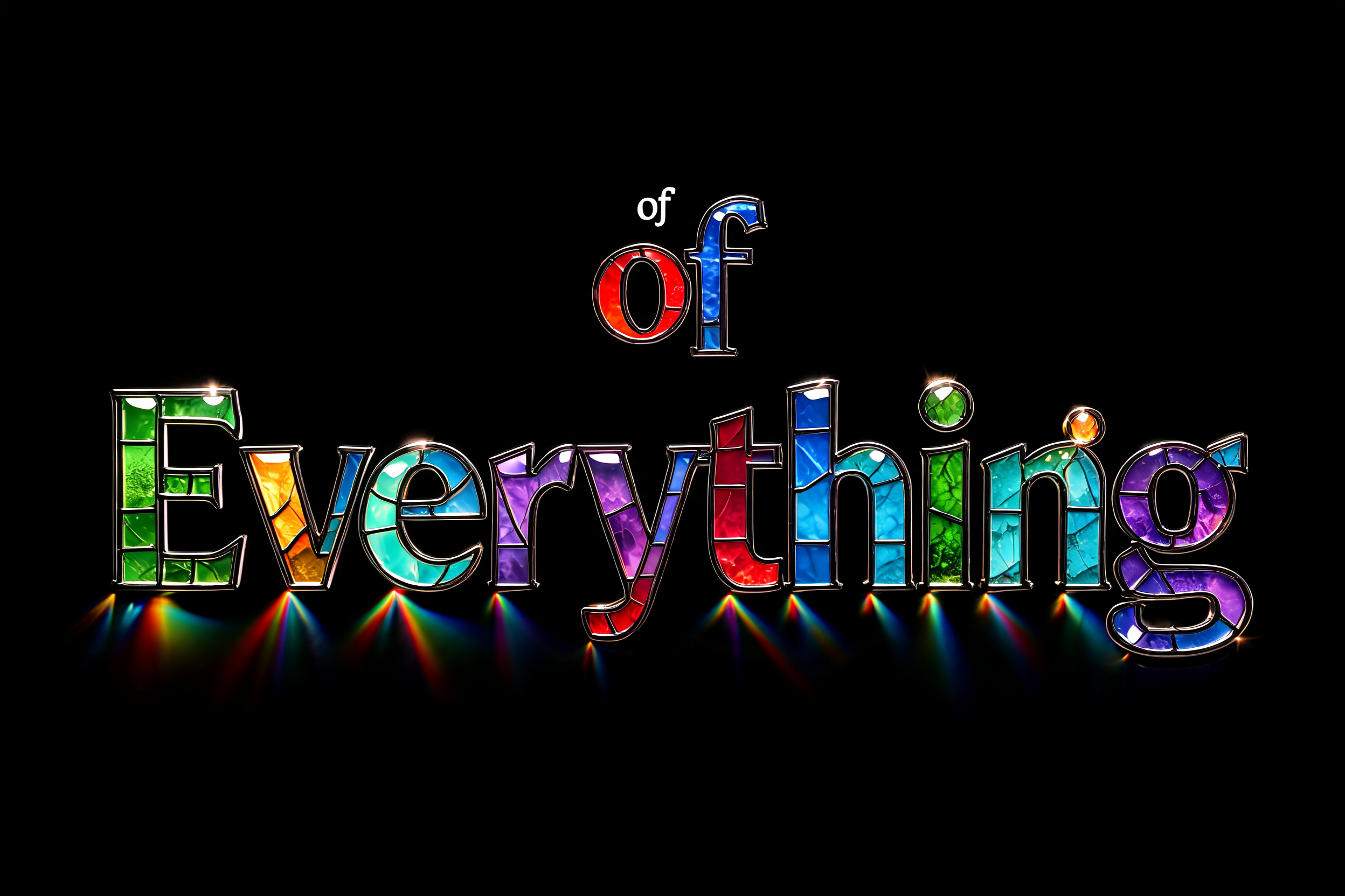 "of Everything" — Glass Color | AI Text Effect Generator