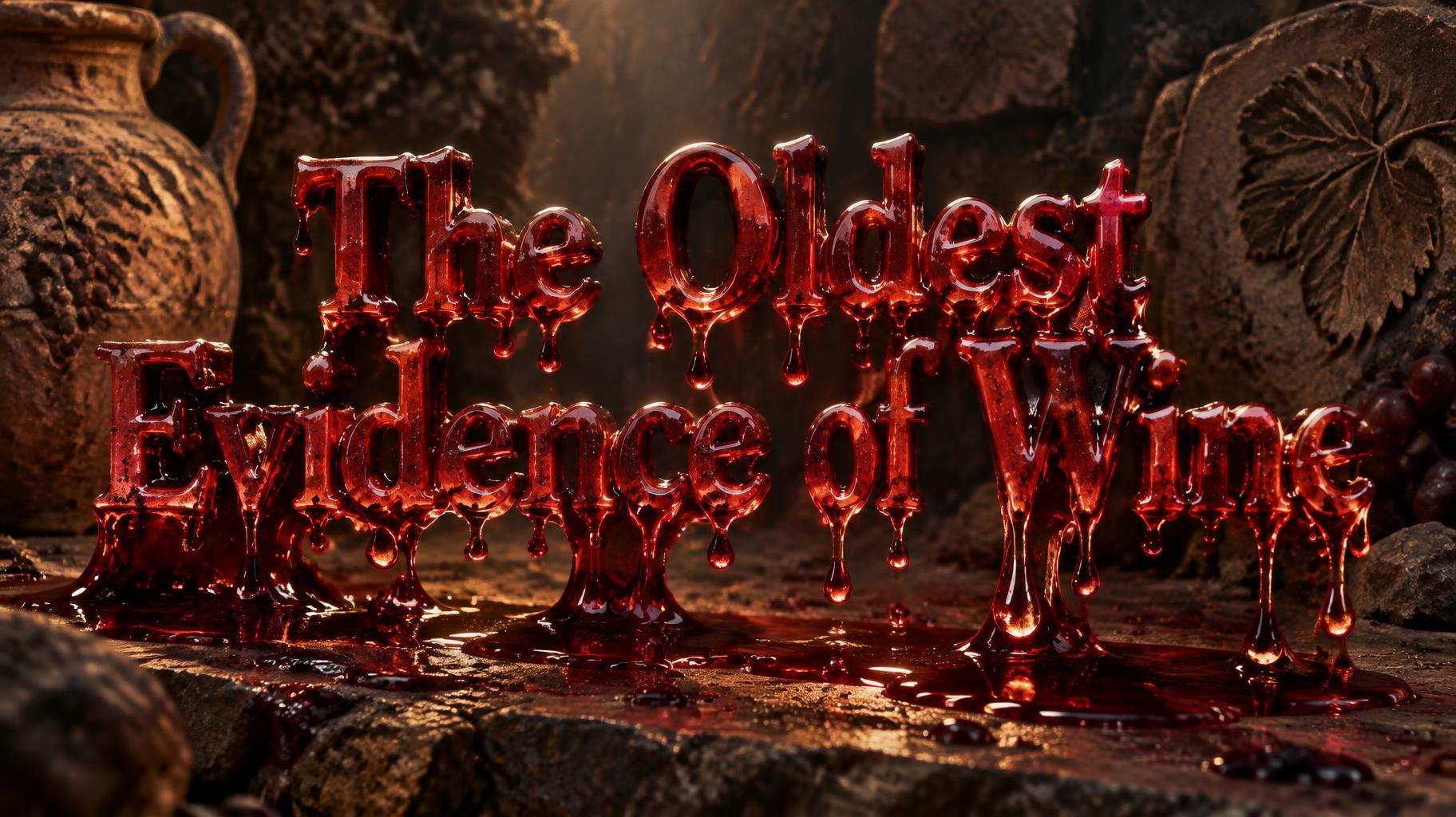 "The Oldest Evidence of Wine" — Drip Font Melting | AI Text Effect Generator