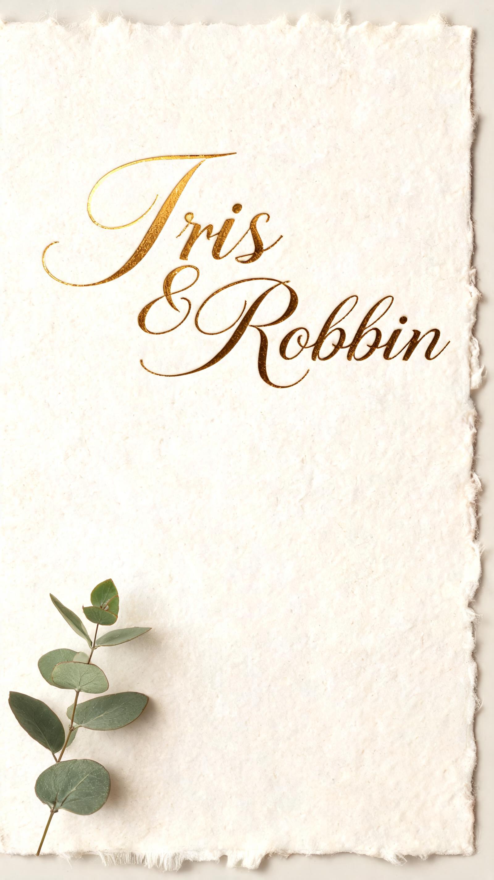 "Iris & Robbin" — Wedding text effect