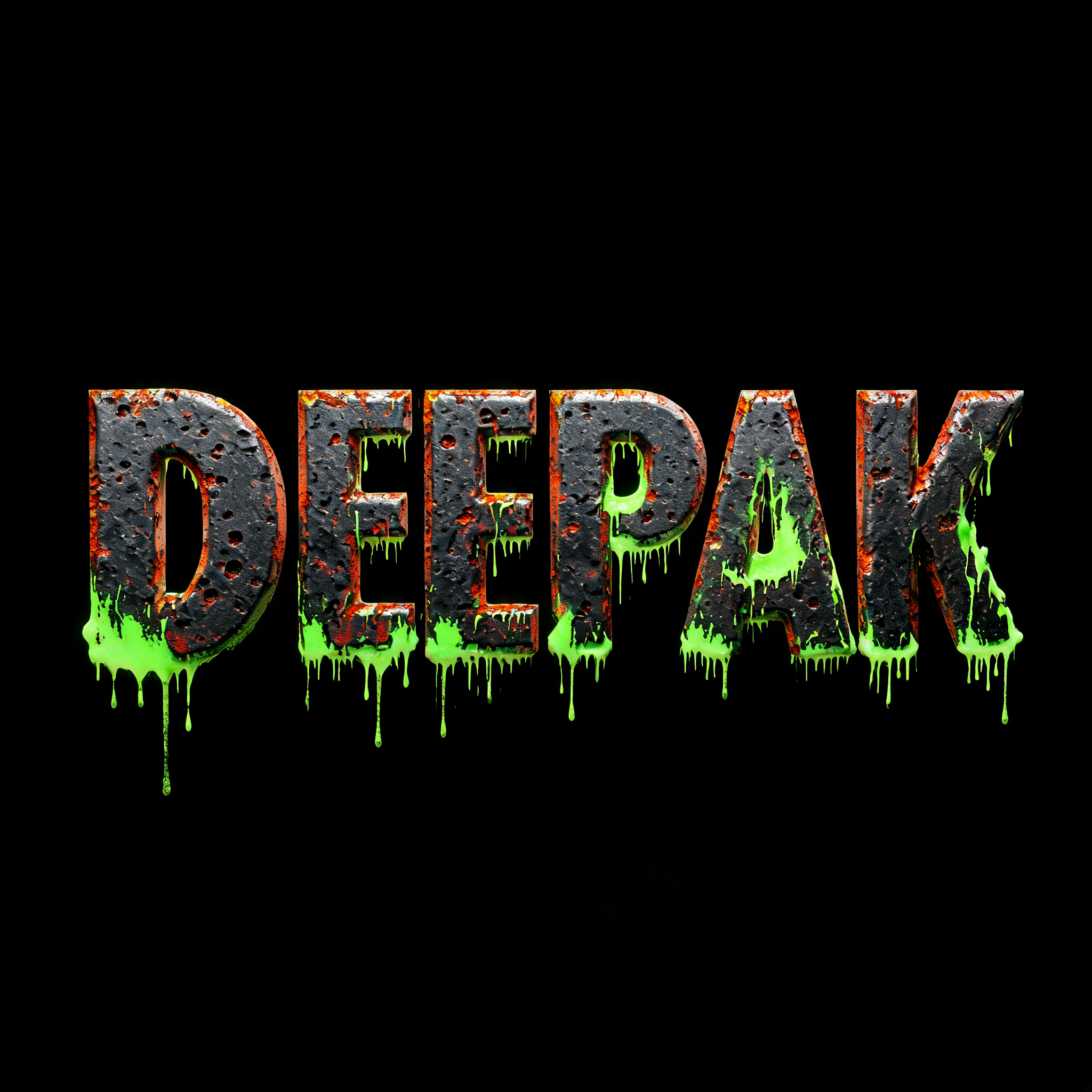 "DEEPAK" — Cyberpunk Acid Rain text effect