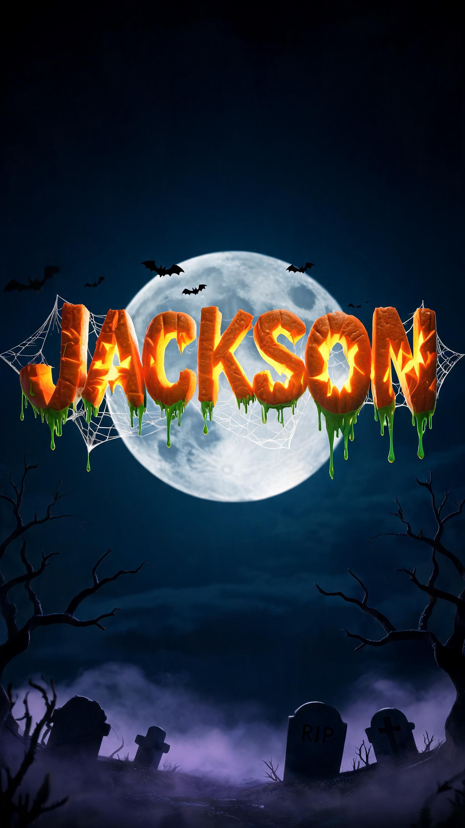 "JACKSON" — Halloween text effect