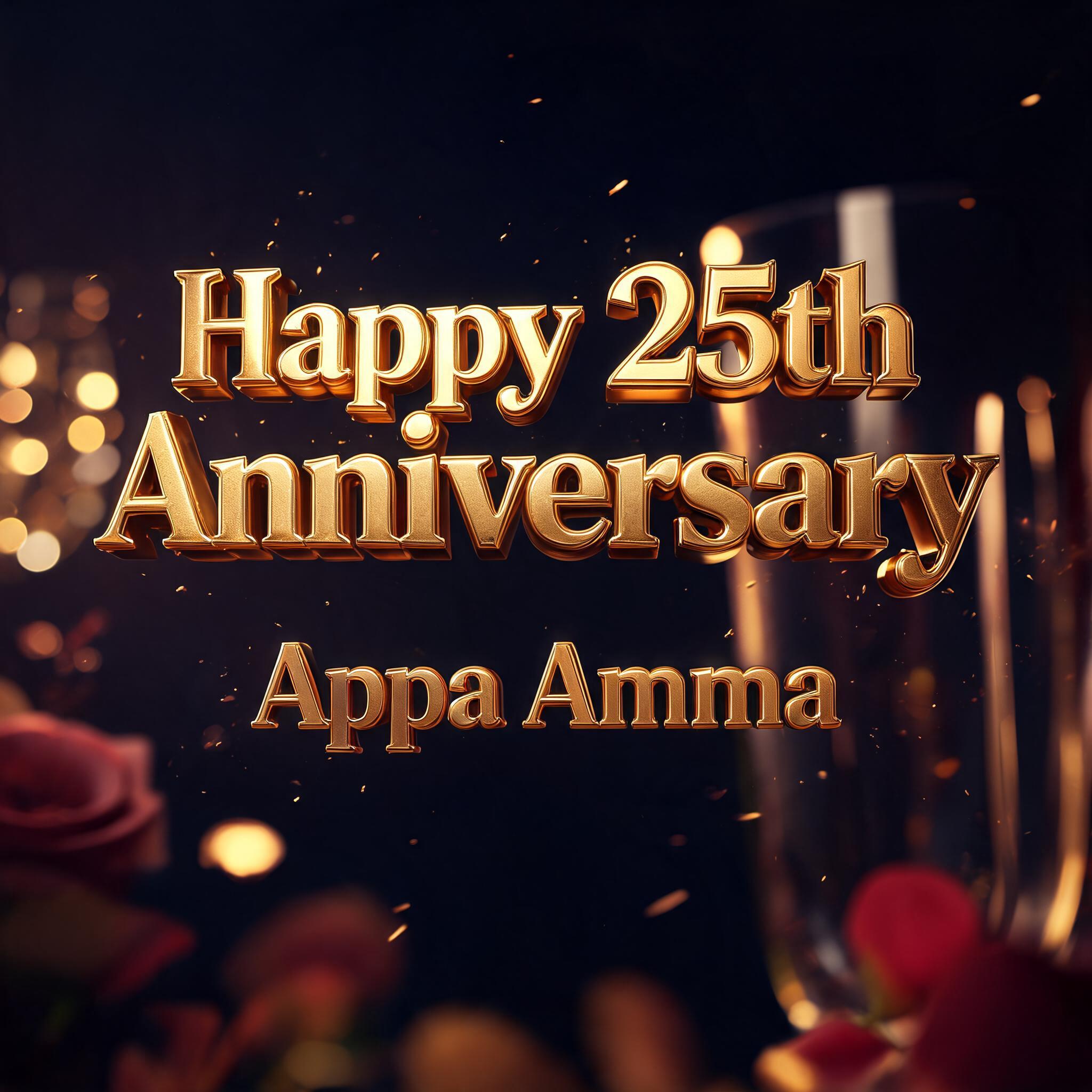 "Happy 25th Anniversary Appa Amma" — Anniversary | AI Text Effect Generator