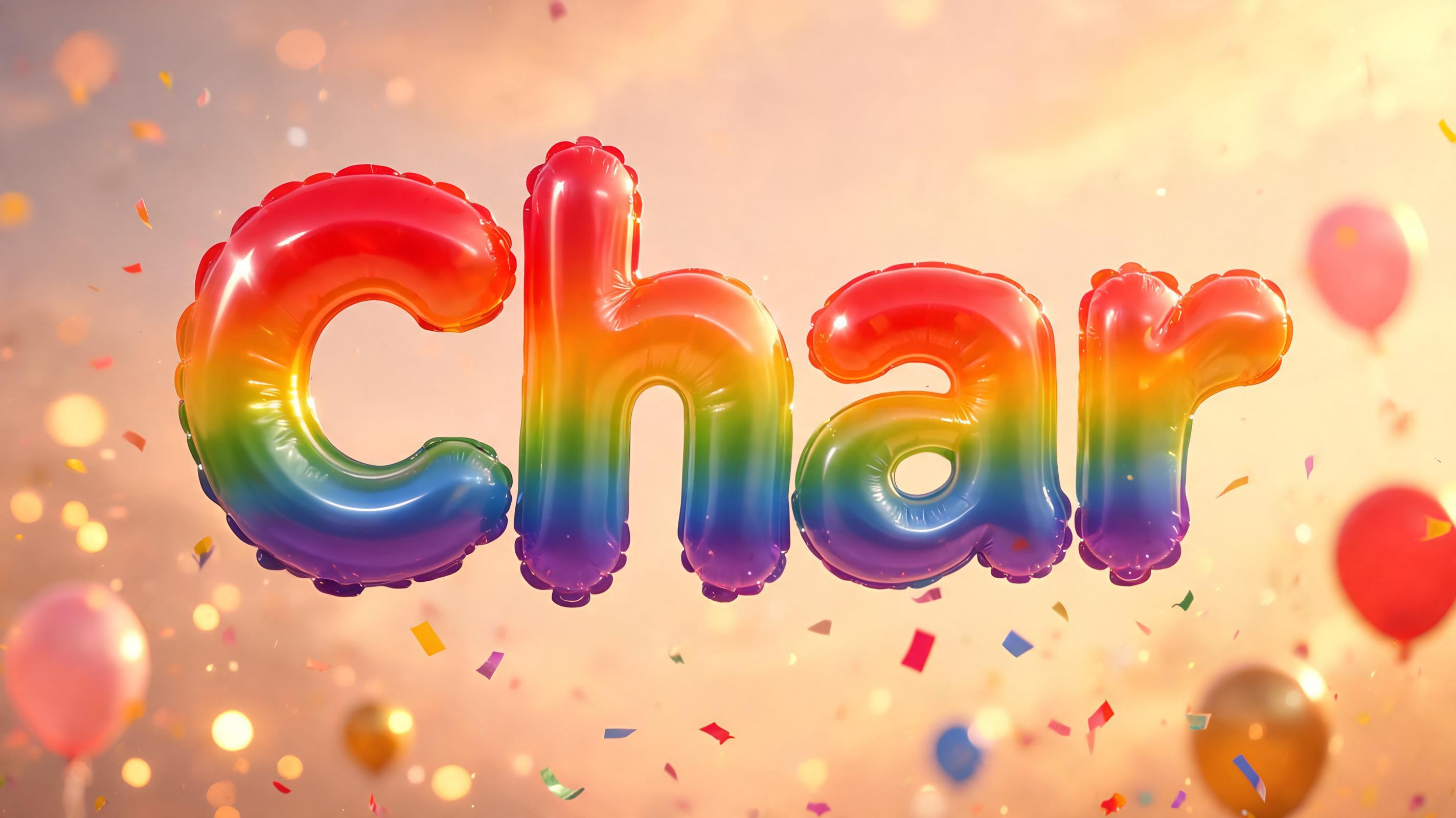 "Char" — Rainbow | AI Text Effect Generator
