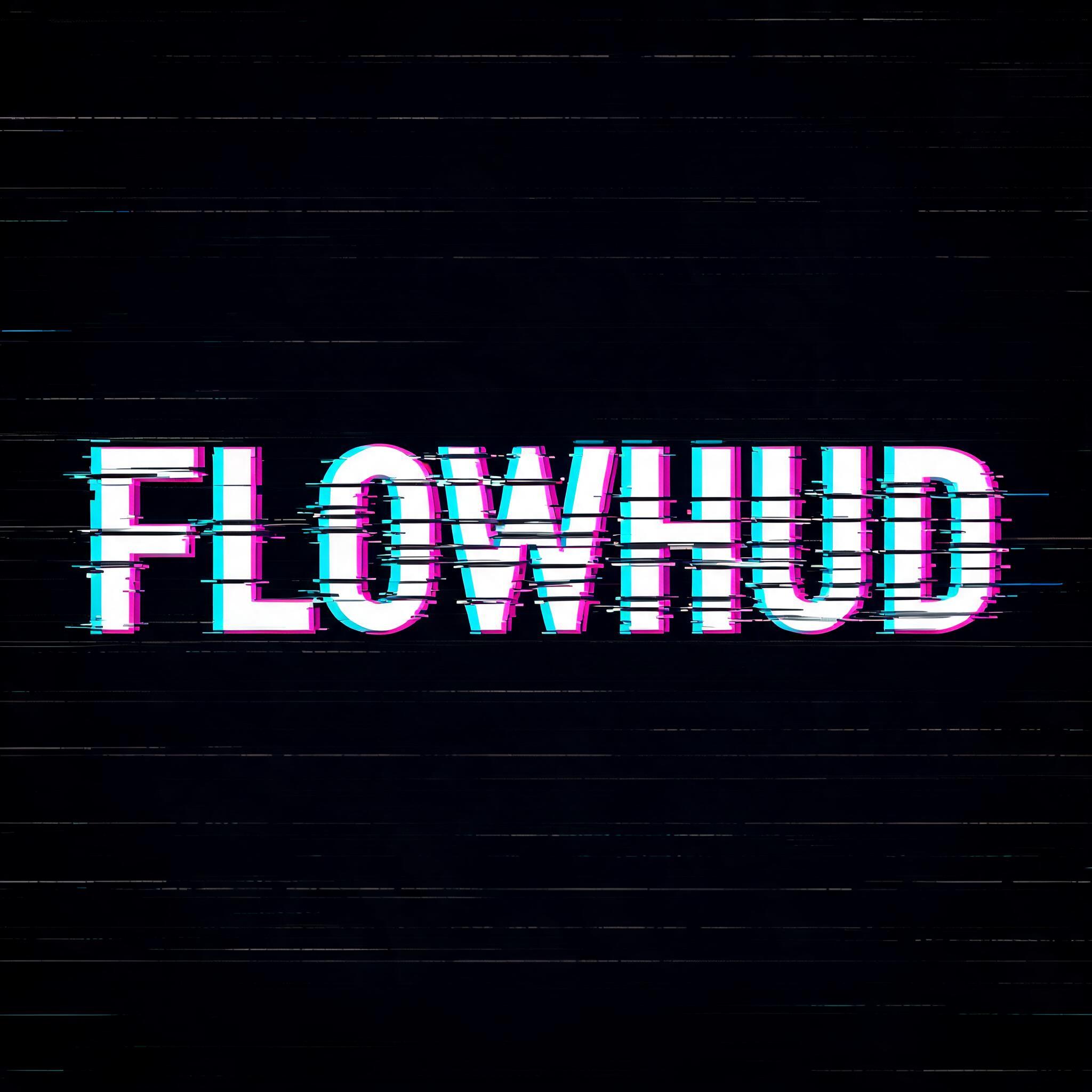 "F L O W H U D" — Cyberpunk | AI Text Effect Generator