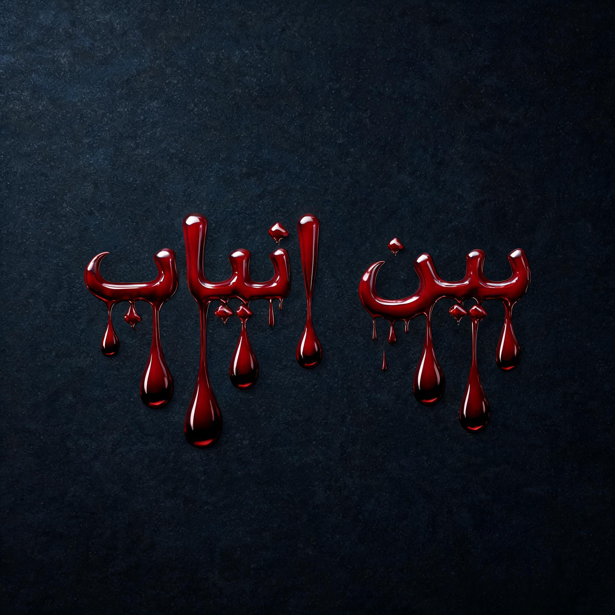 "بين انياب" — Drip Font Blood | AI Text Effect Generator