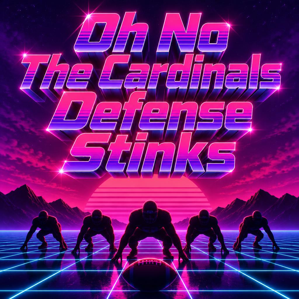 "Oh No The Cardinals Defense Stinks" — Cyberpunk Synthwave | AI Text Effect Generator