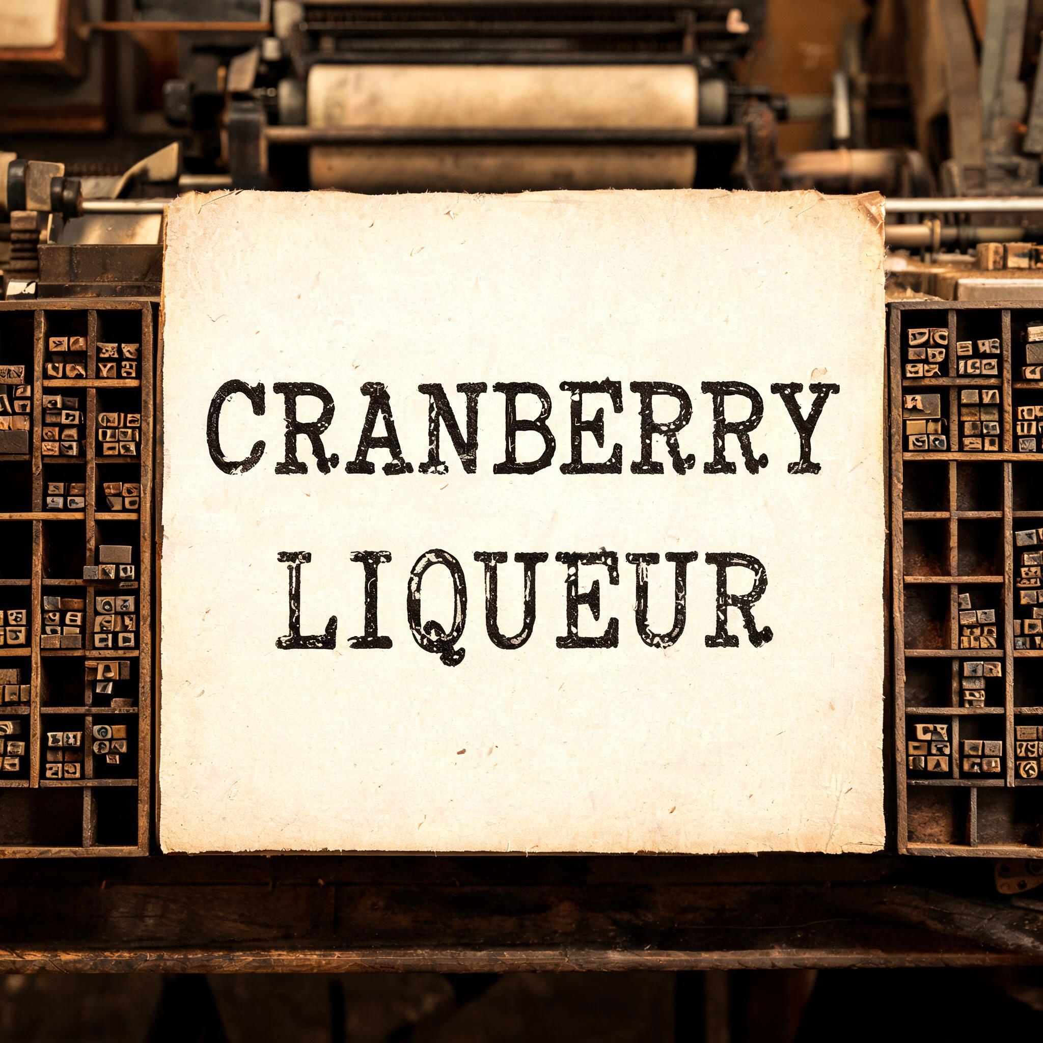 "CRANBERRY LIQEUER" — Brush Dry text effect
