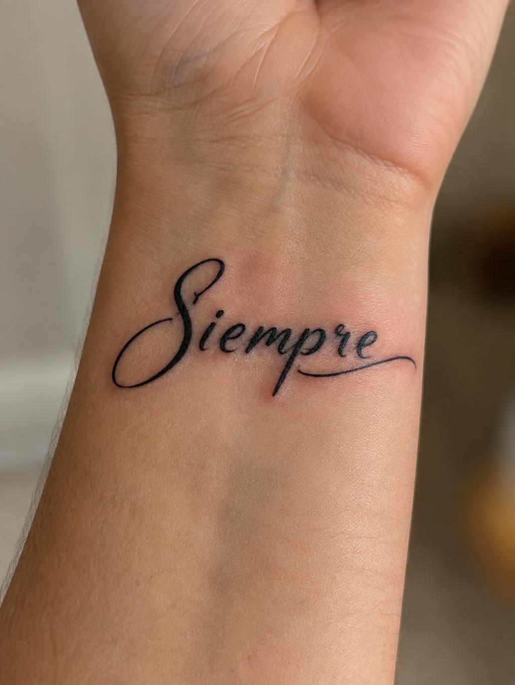 "Siempre" — Tattoo | AI Text Effect Generator