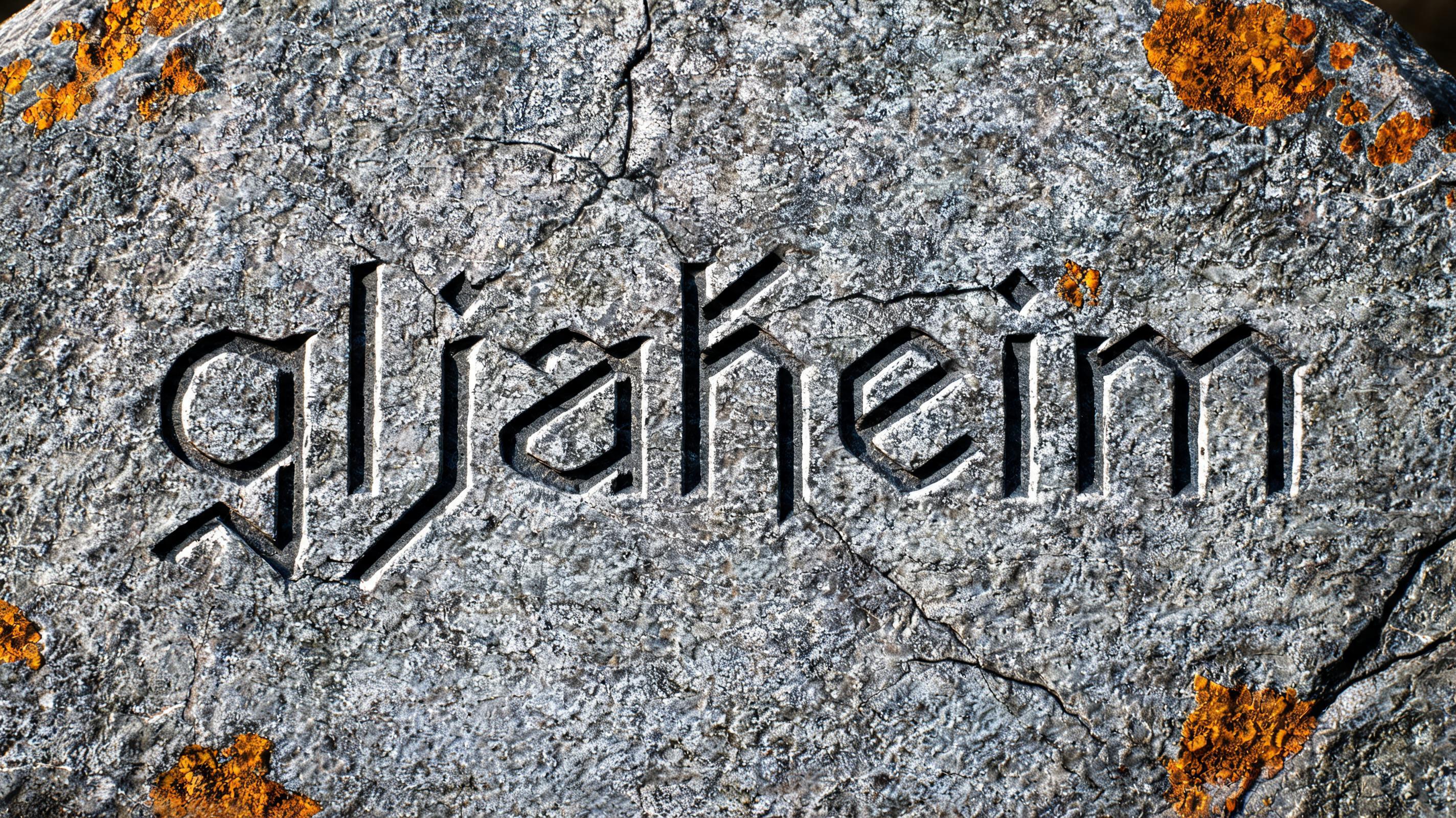 "gljaheim" — Viking | AI Text Effect Generator