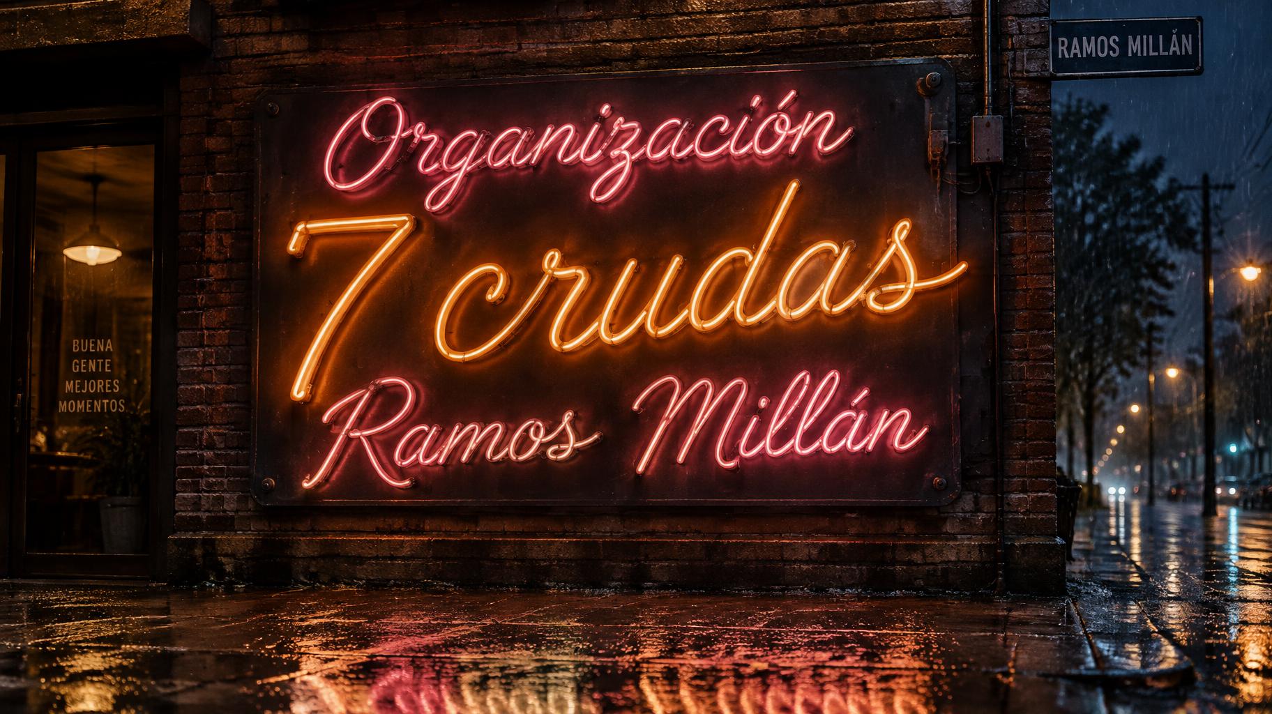 "Organización 7 crudas Ramos Millán" — Neon Sign | AI Text Effect Generator